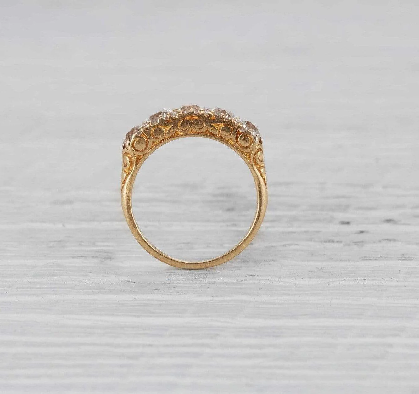 Victorian Diamond Half Hoop Band - Image 4