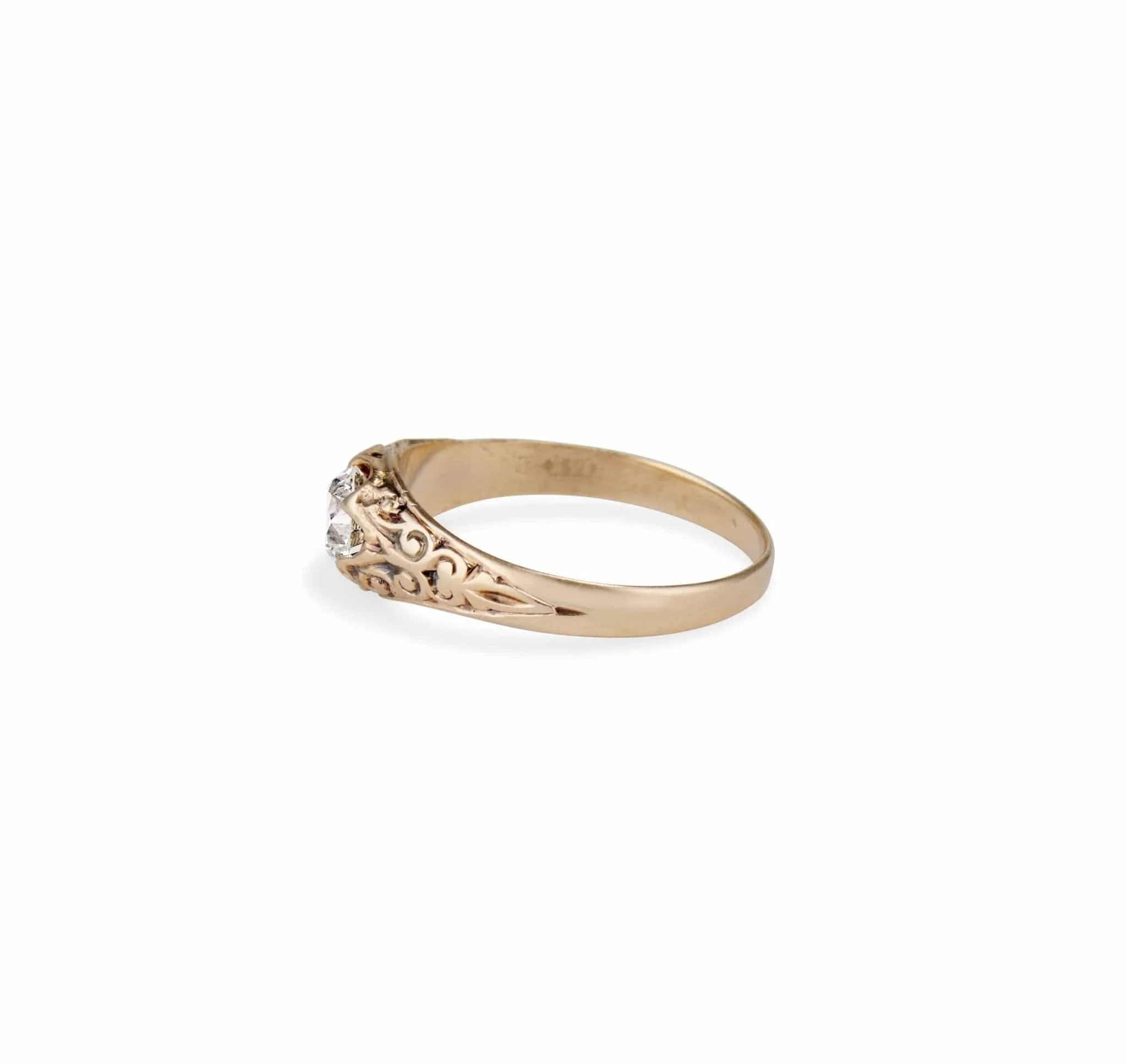 Victorian .63 Carat Old European Cut Diamond Solitaire Engagement Ring - Image 3