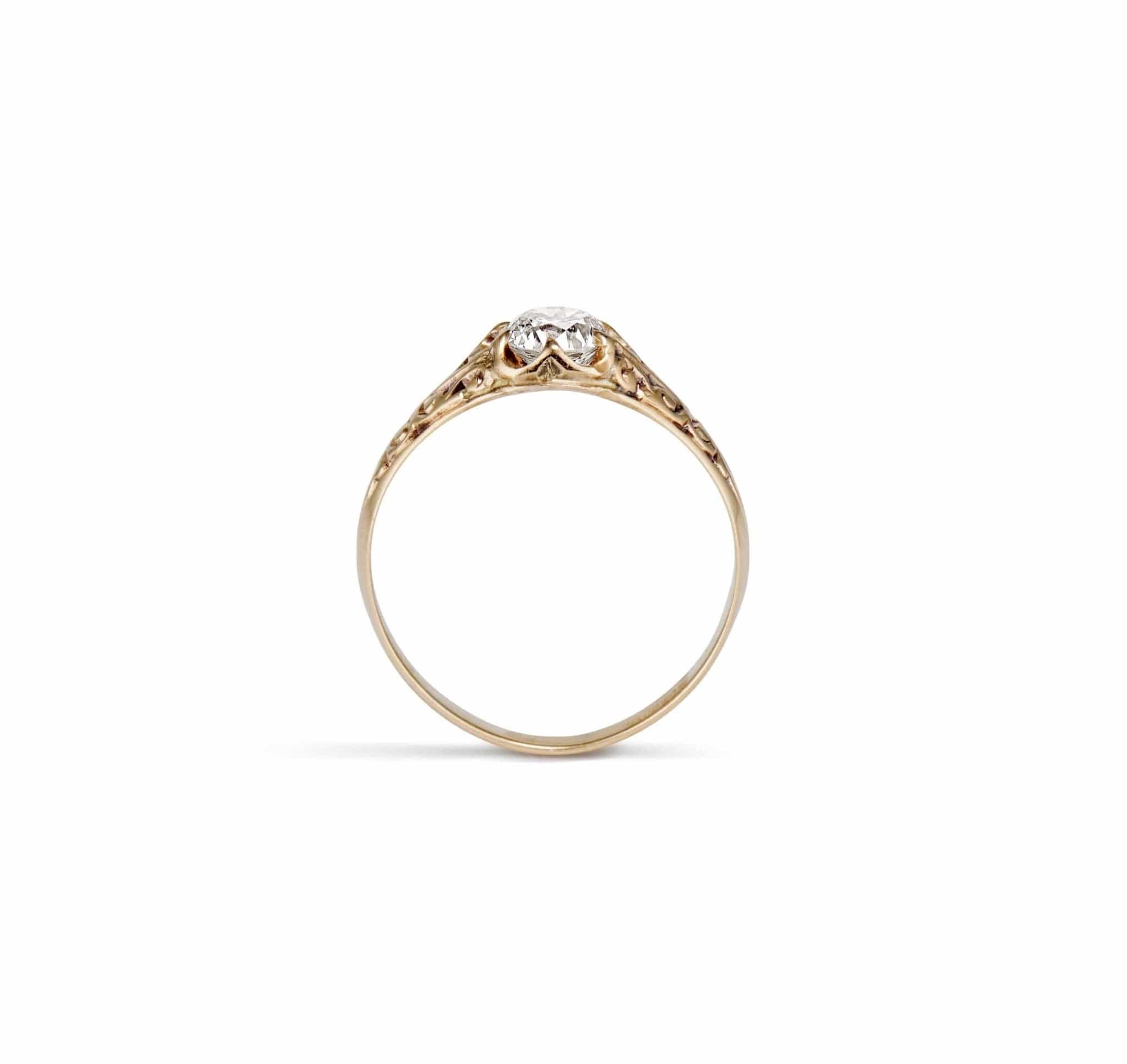 Victorian .63 Carat Old European Cut Diamond Solitaire Engagement Ring - Image 4