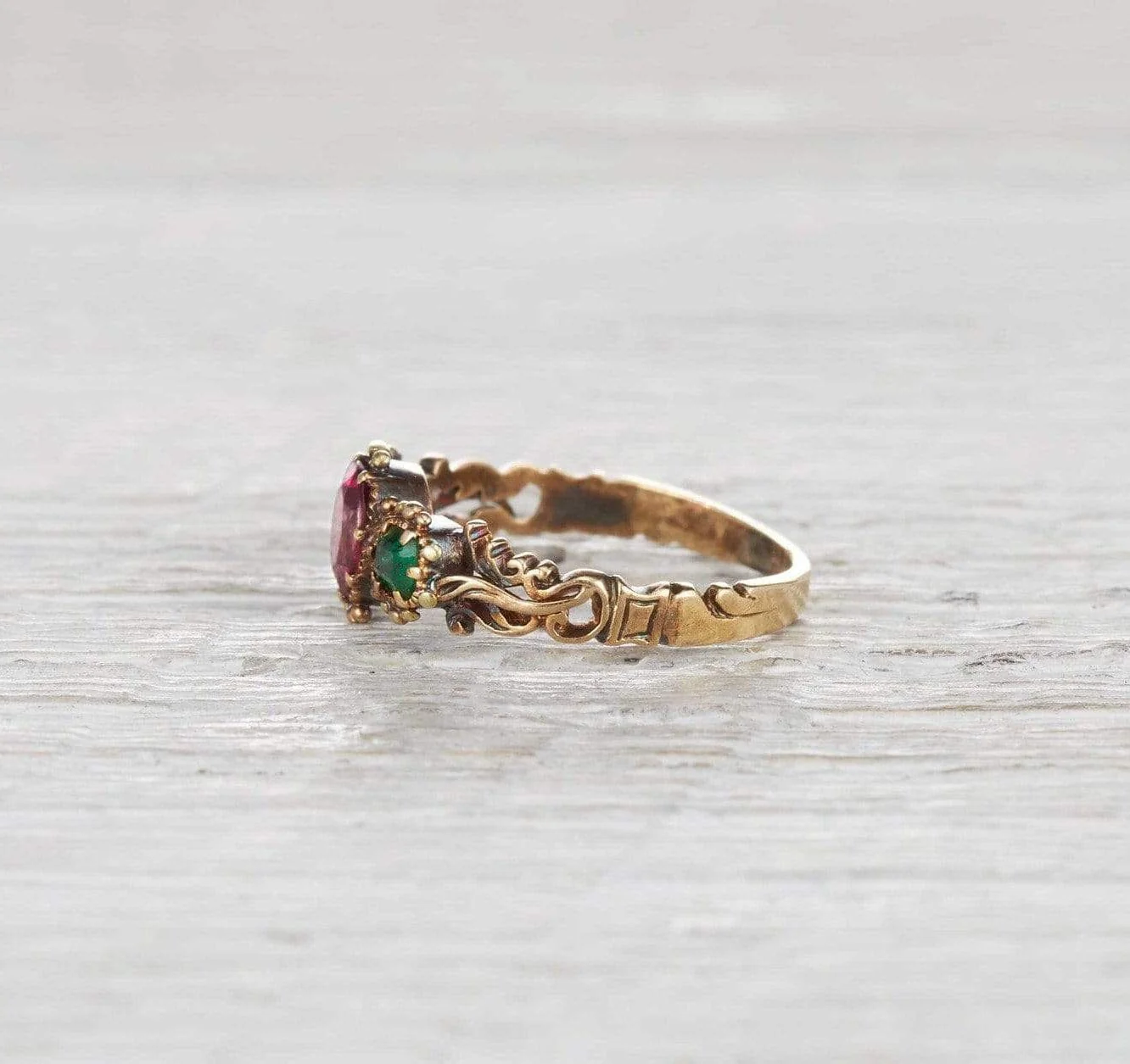 Victorian Emerald and Rubellite Ring - Image 3