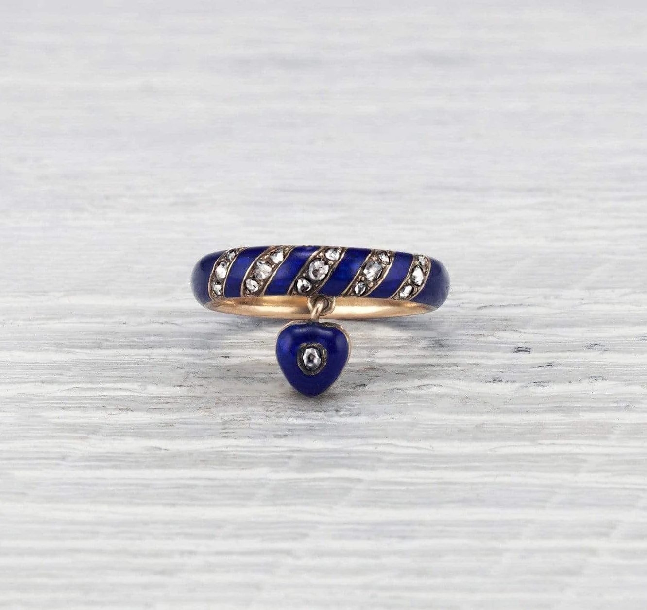 Victorian Enamel and Diamond Mourning Ring - Image 2