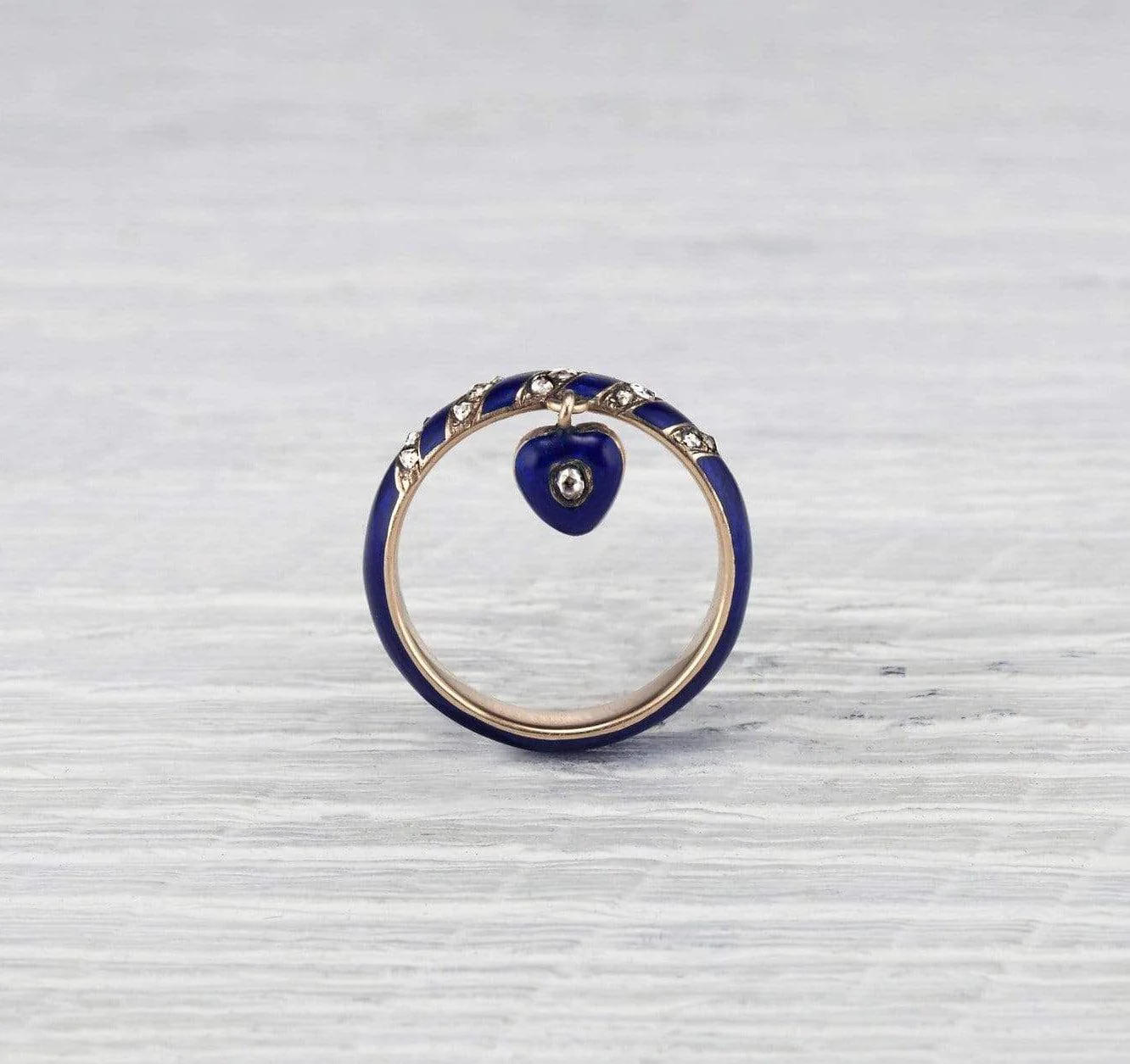 Victorian Enamel and Diamond Mourning Ring - Image 4