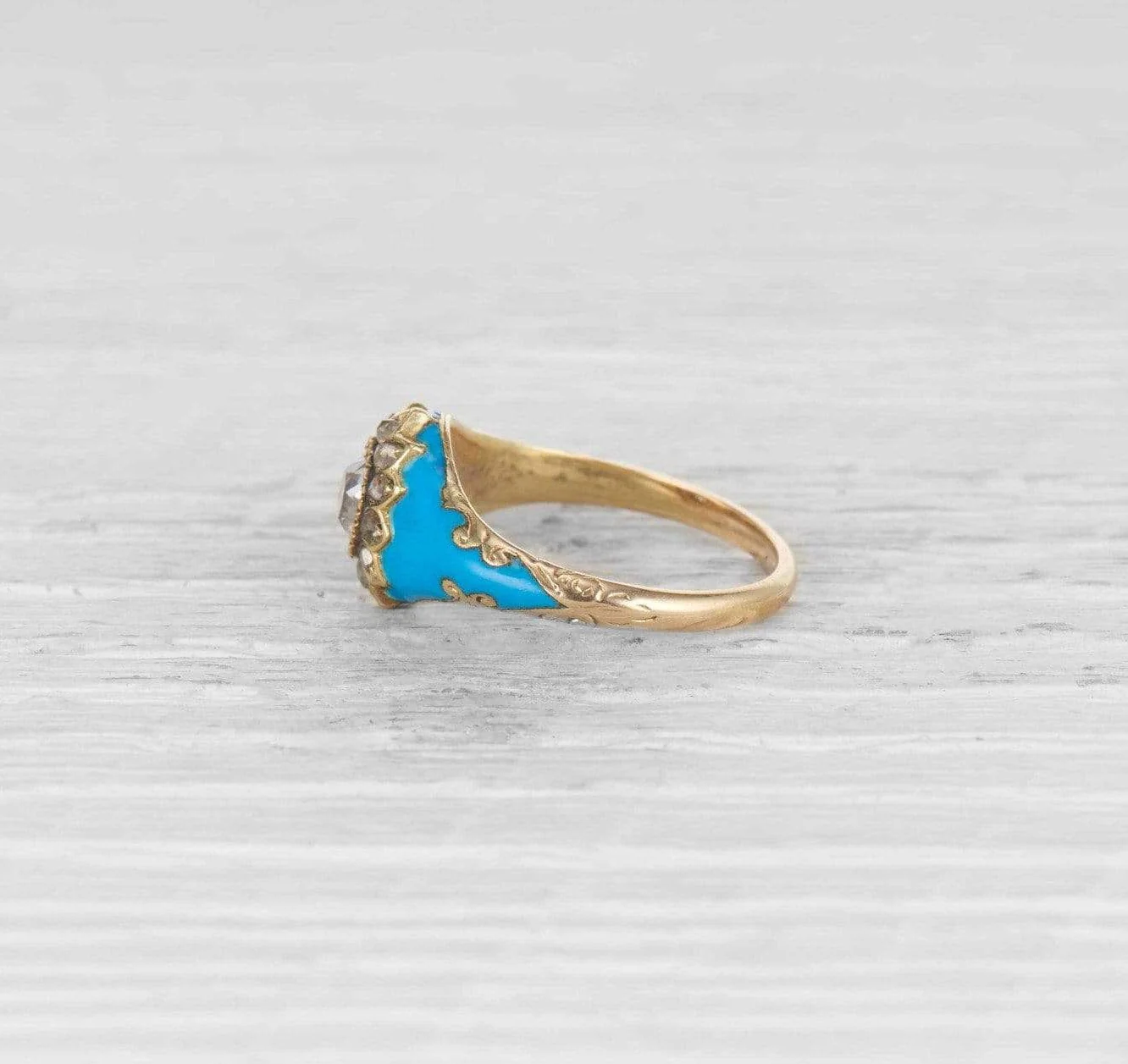 Victorian Enamel and Diamond Ring - Image 3