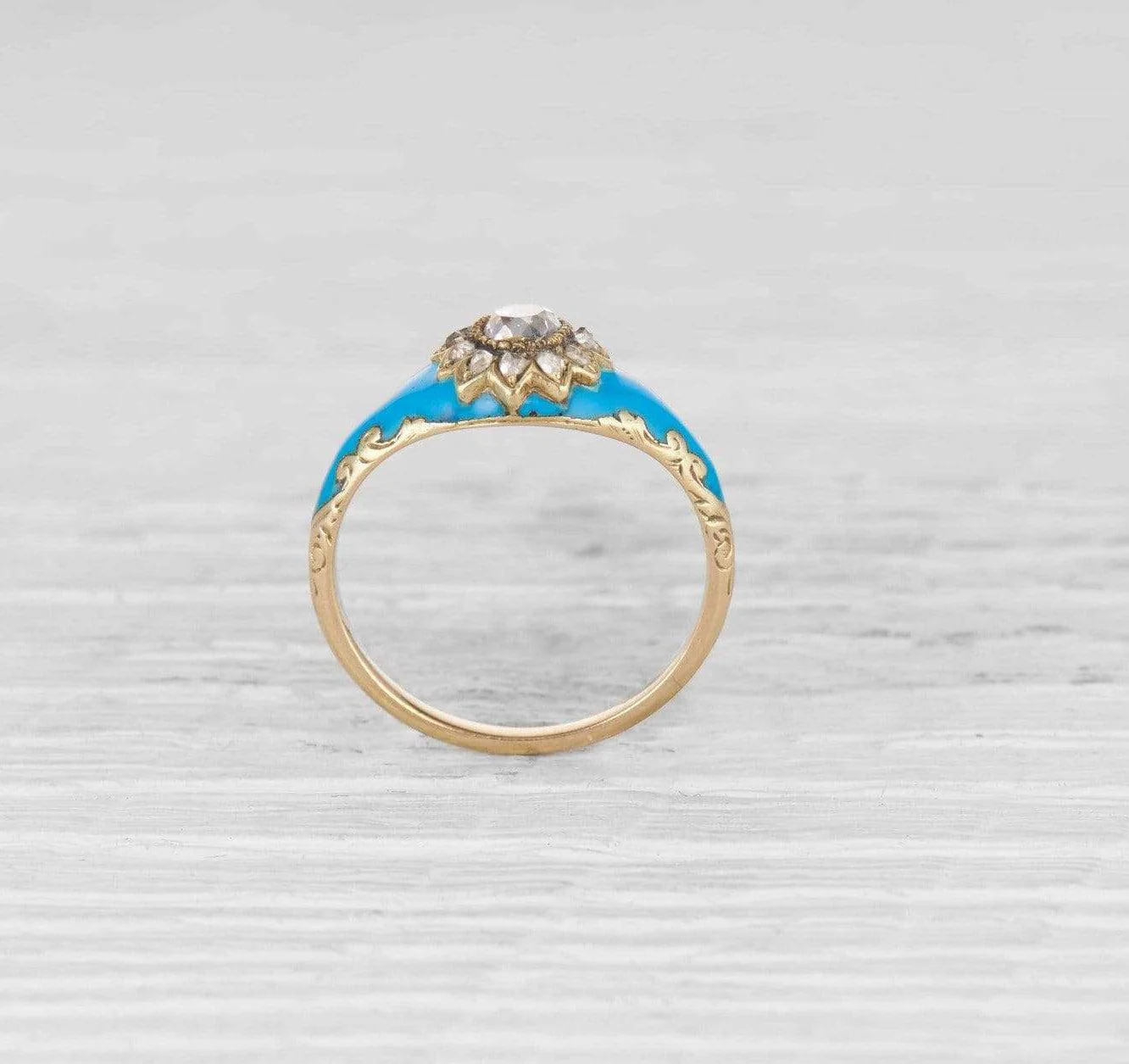 Victorian Enamel and Diamond Ring - Image 4