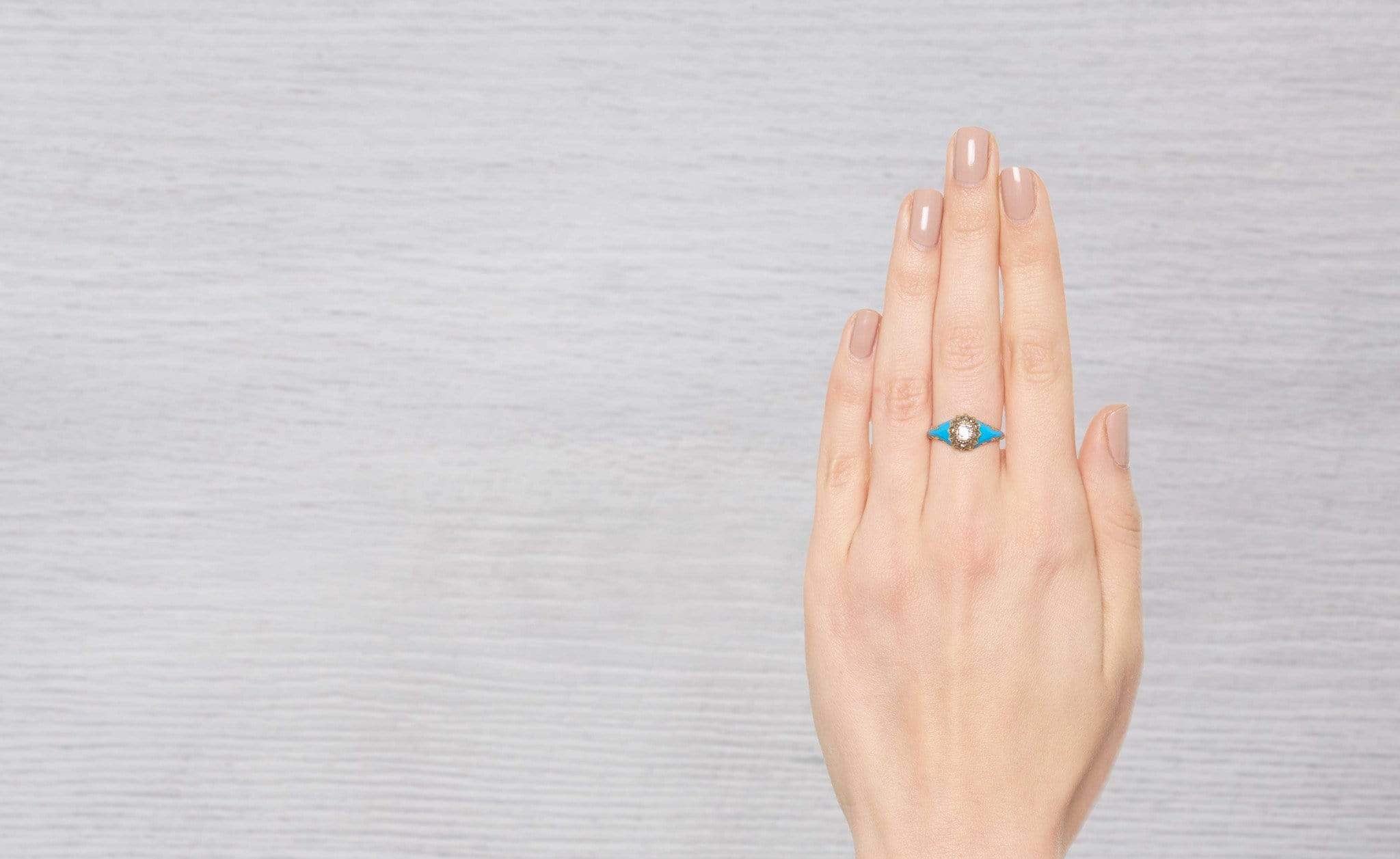 Victorian Enamel and Diamond Ring - Image 5