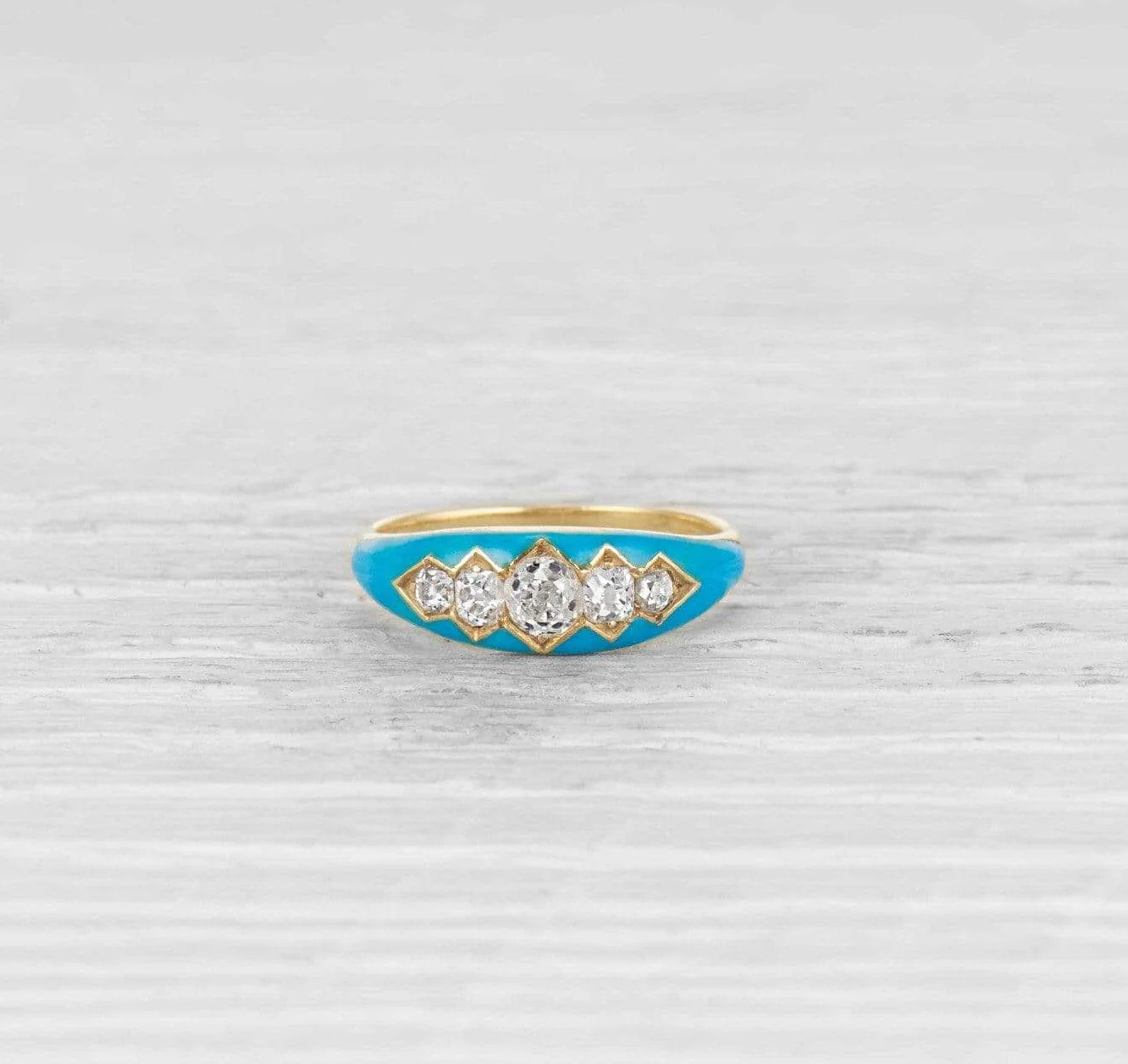 Victorian Enamel and Diamond Ring - Image 2