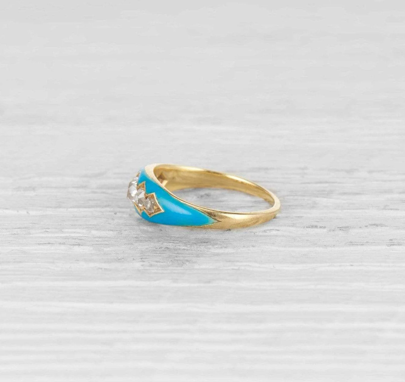 Victorian Enamel and Diamond Ring - Image 3