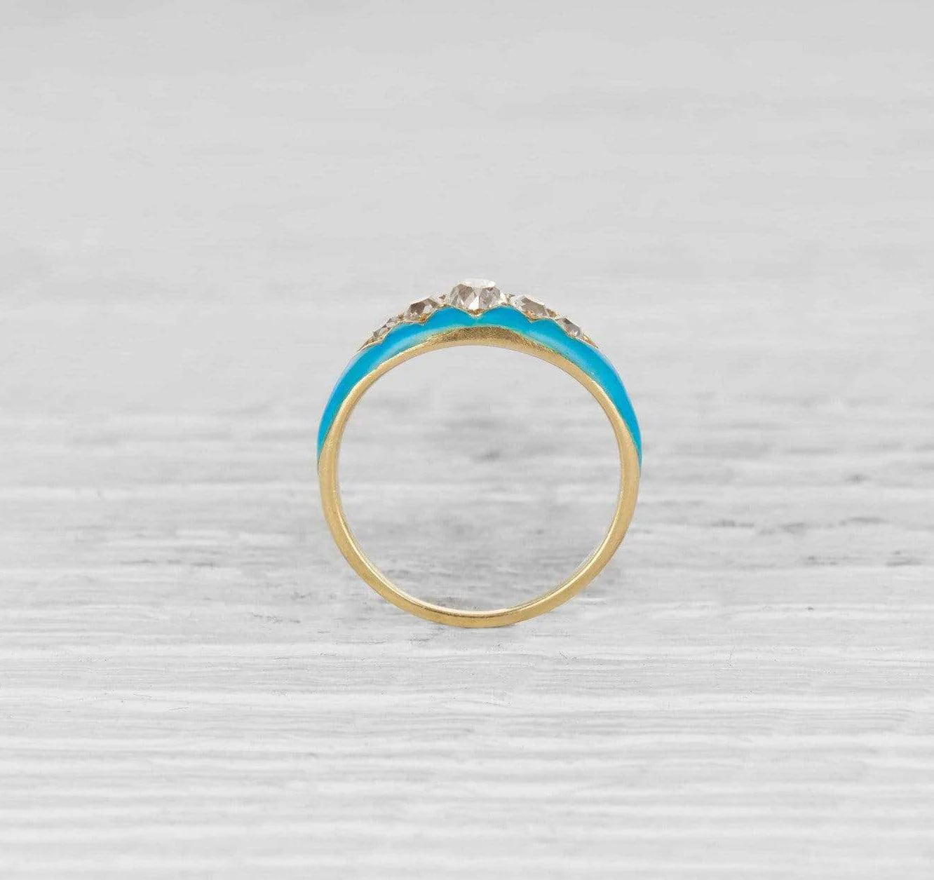 Victorian Enamel and Diamond Ring - Image 4