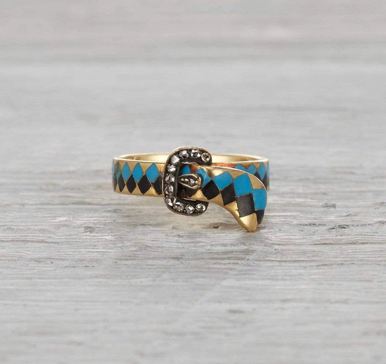 Victorian Enamel Buckle Ring - Image 2