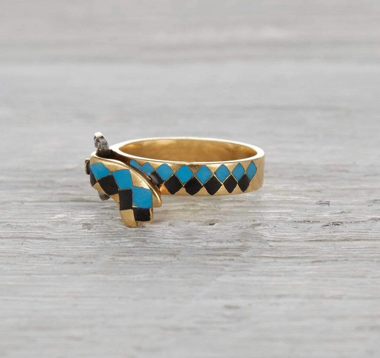 Victorian Enamel Buckle Ring - Image 3