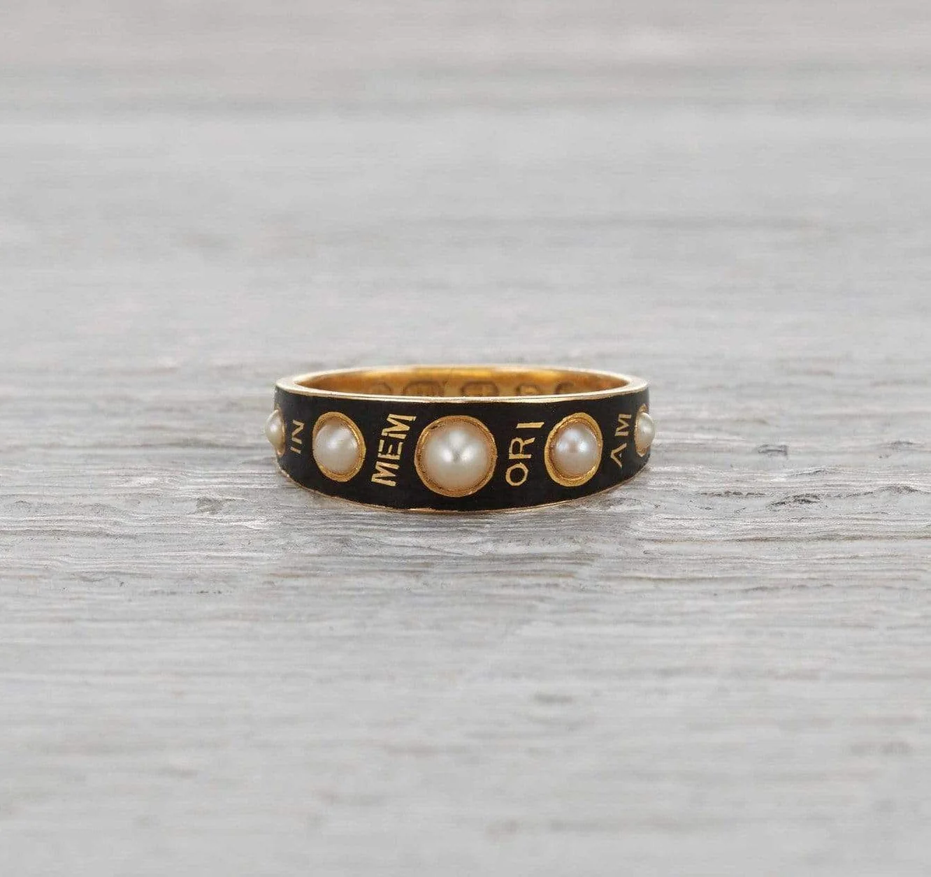 Victorian Enamel Mourning Ring - Image 2