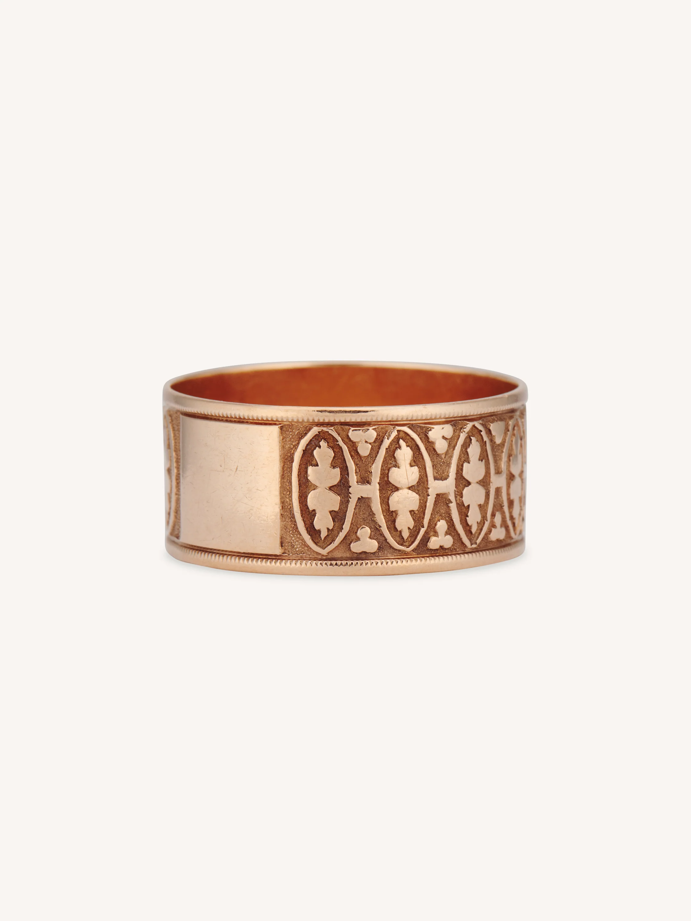 Victorian Engraved Rose Gold Antique Band - Image 4