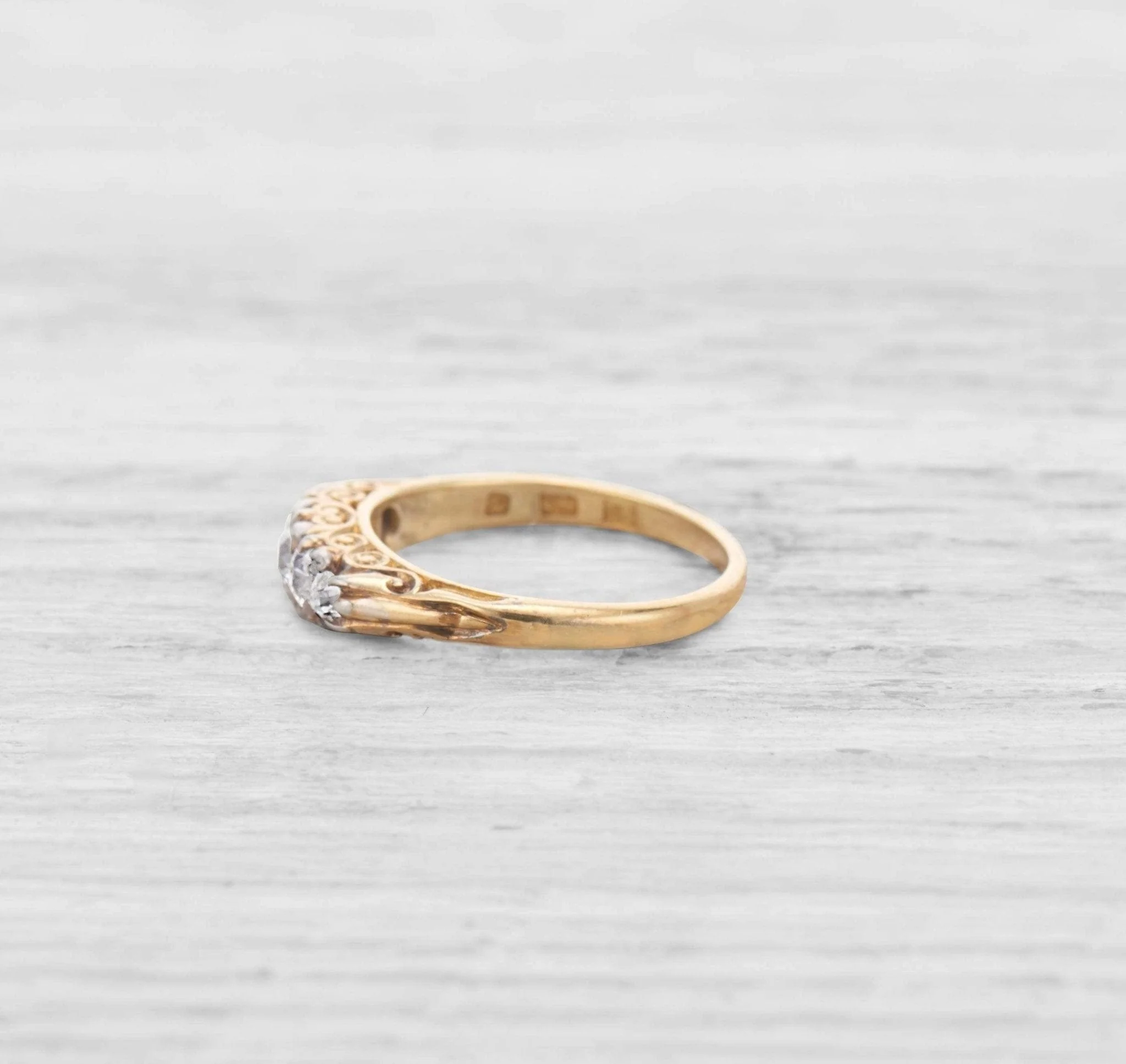 VICTORIAN FIVE STONE DIAMOND WEDDING BAND - Image 3