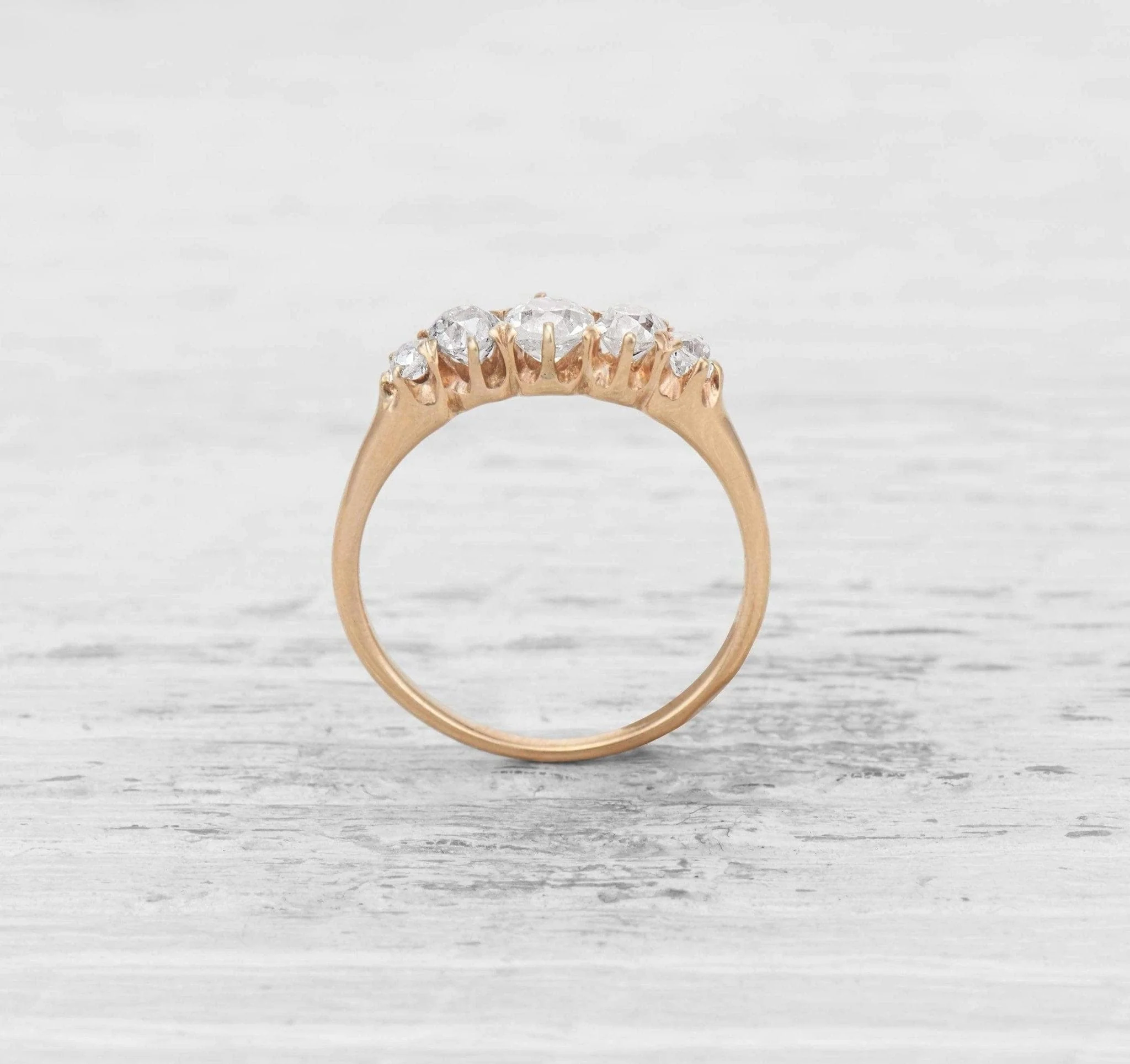 VICTORIAN FIVE-STONE DIAMOND ENGAGEMENT RING - Image 5
