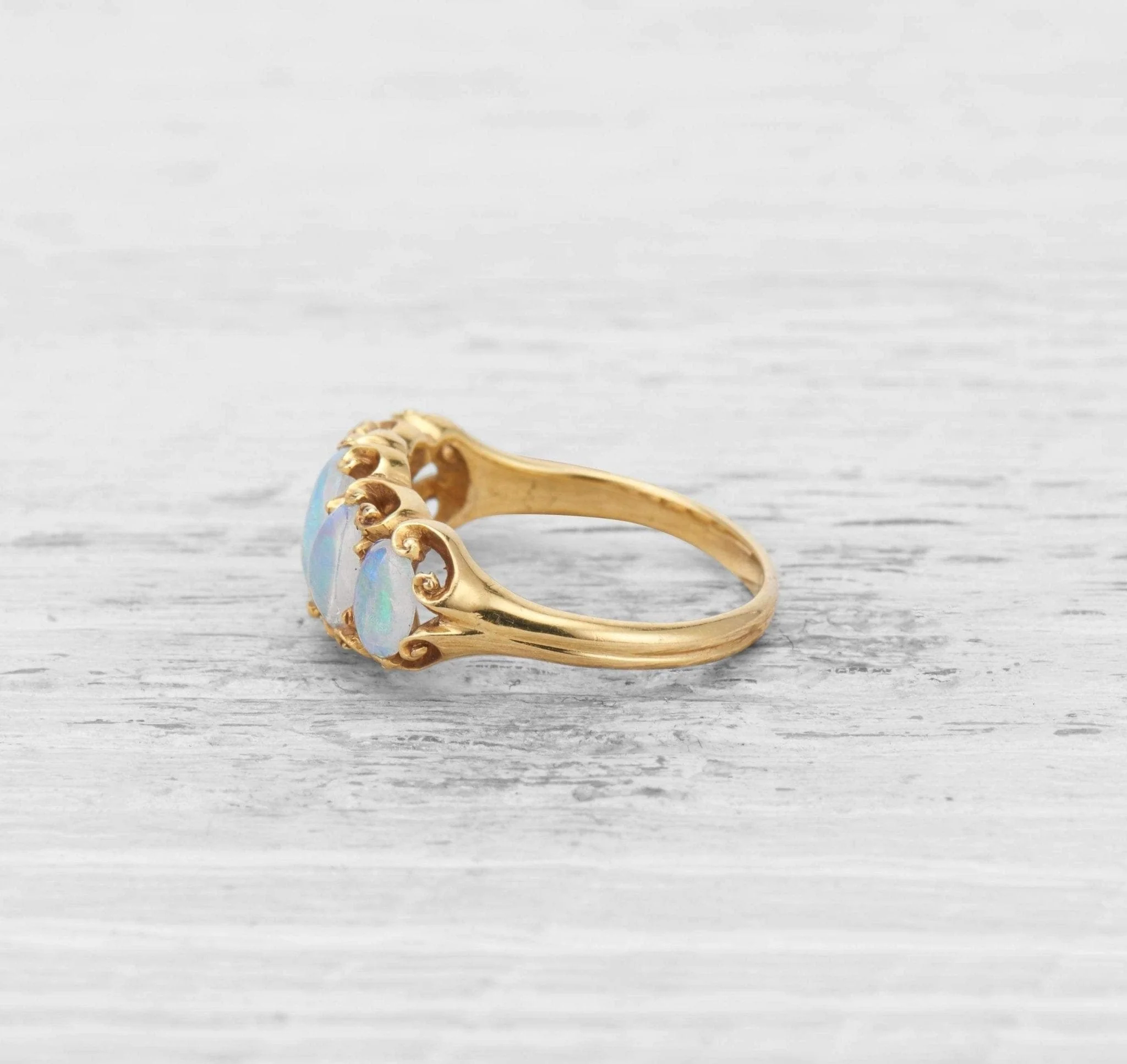 VICTORIAN FIVE STONE OPAL RING - Image 3
