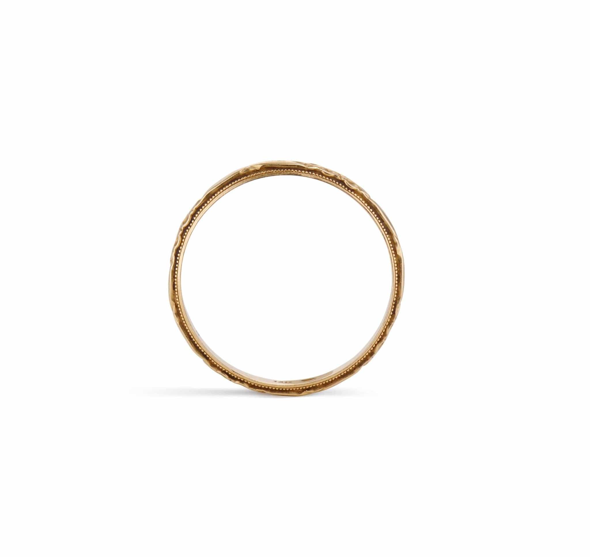 Victorian Forget-Me-Not Gold Wedding Band - Image 3
