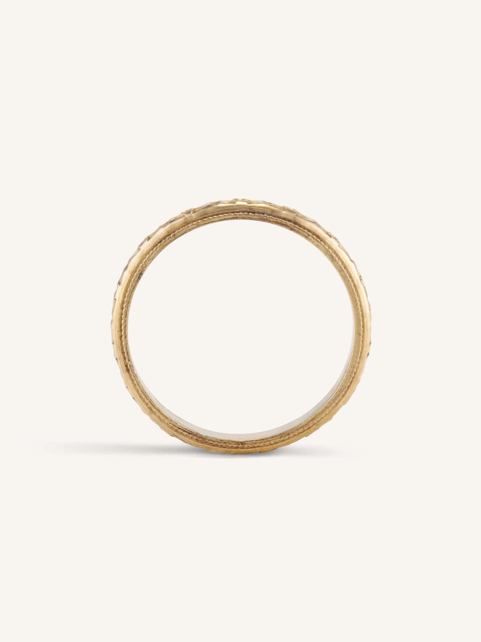 Victorian Gold Engraved Antique Wedding Band - Image 4