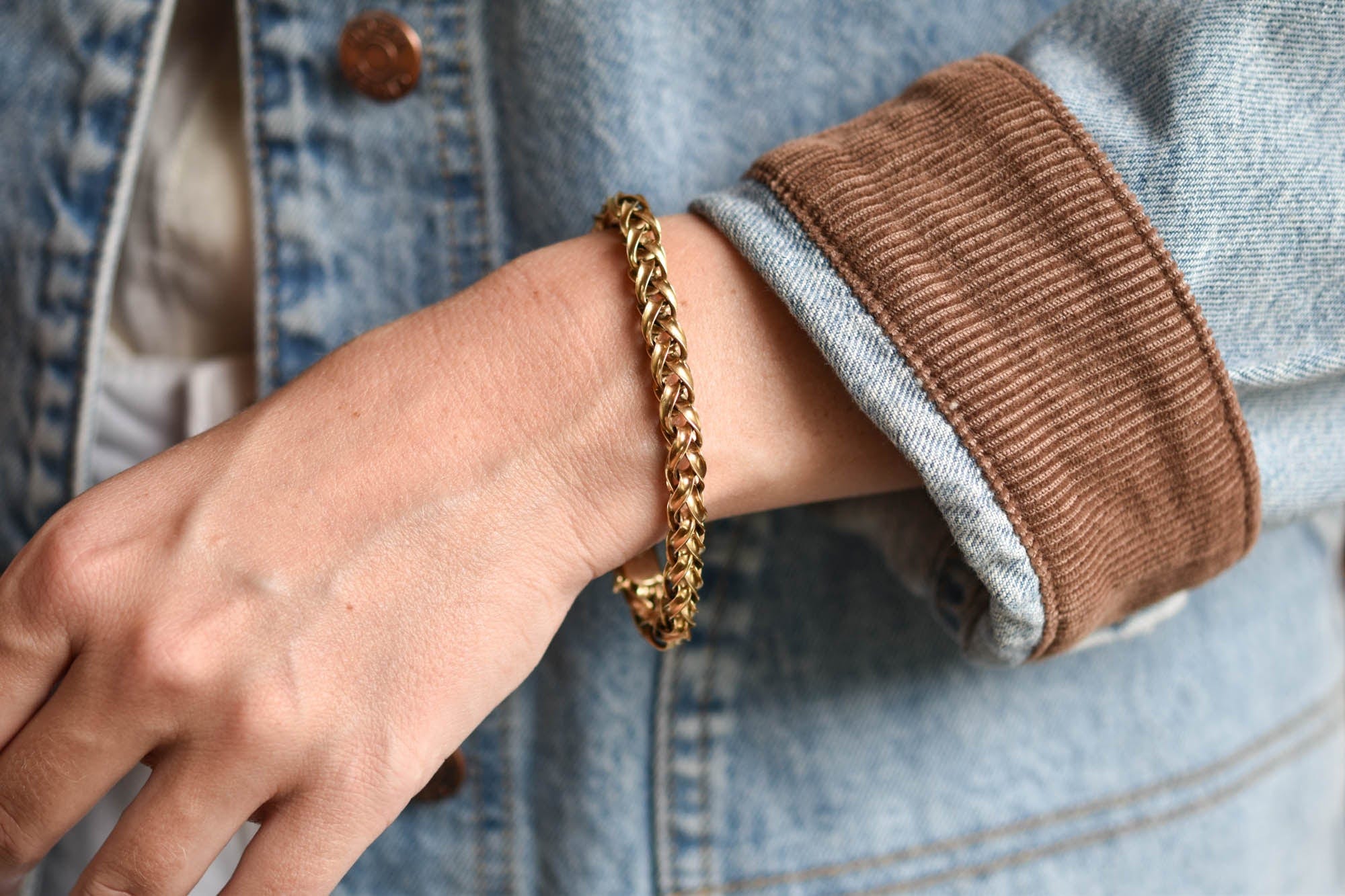 Antique Victorian Men’s Rounded Gold Woven Link Bracelet - Image 3