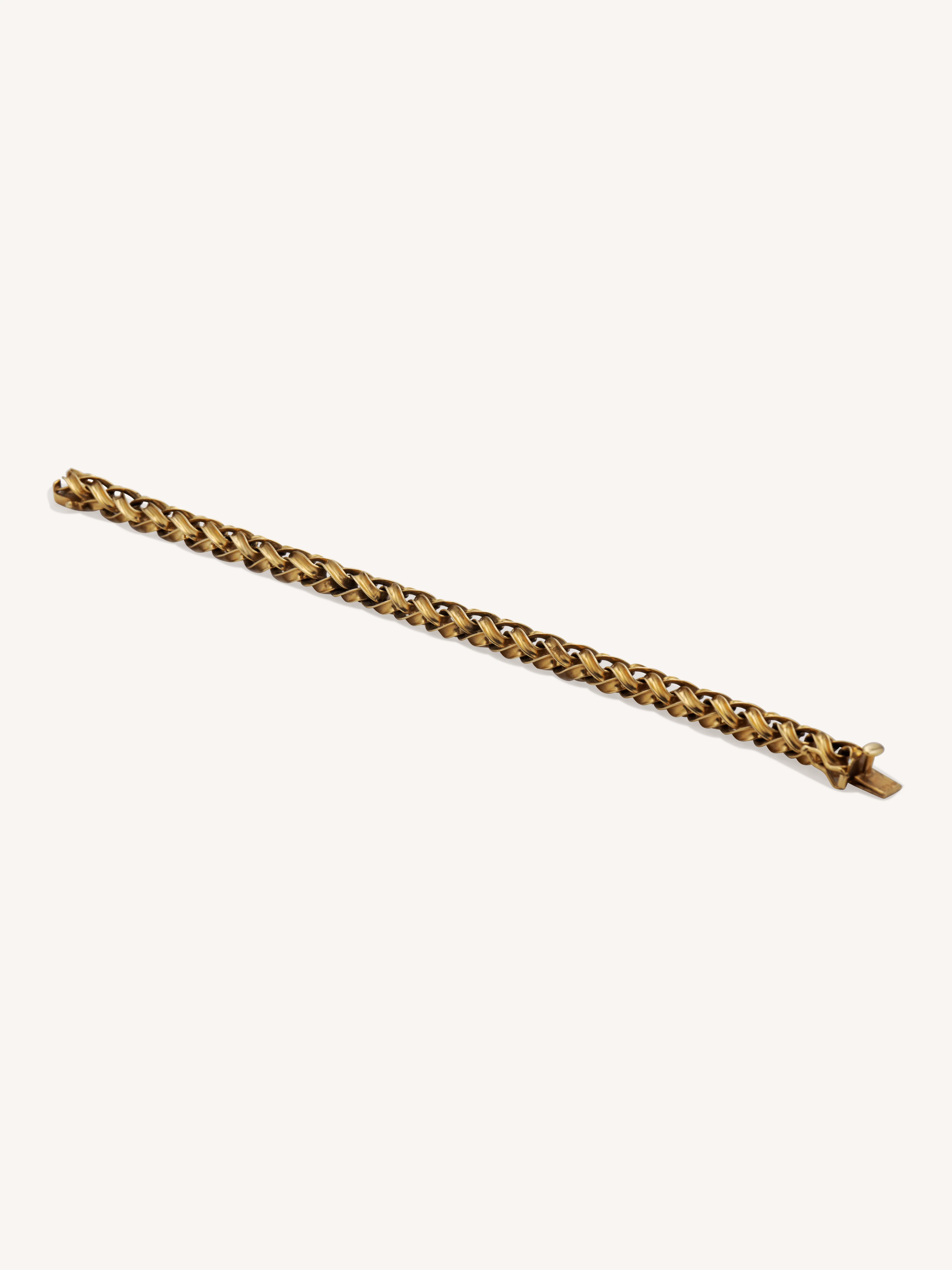 Antique Victorian Men’s Rounded Gold Woven Link Bracelet - Image 4