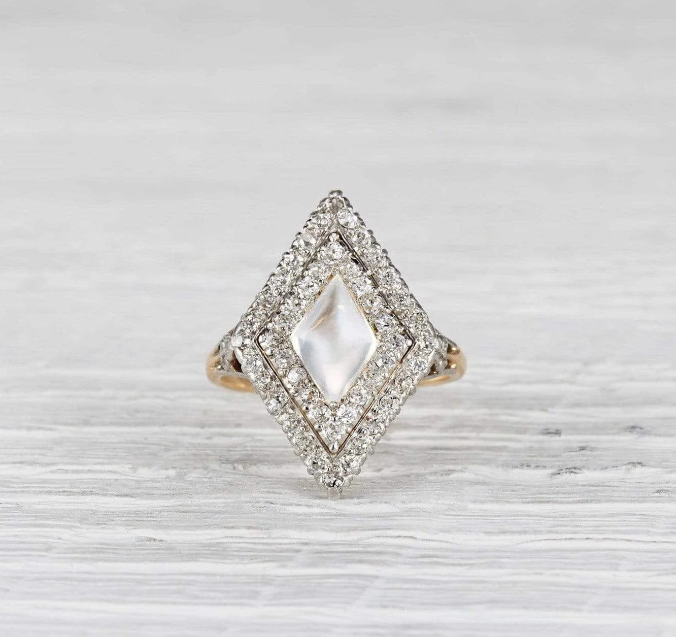 Victorian Moonstone and Diamond Ring - Image 2