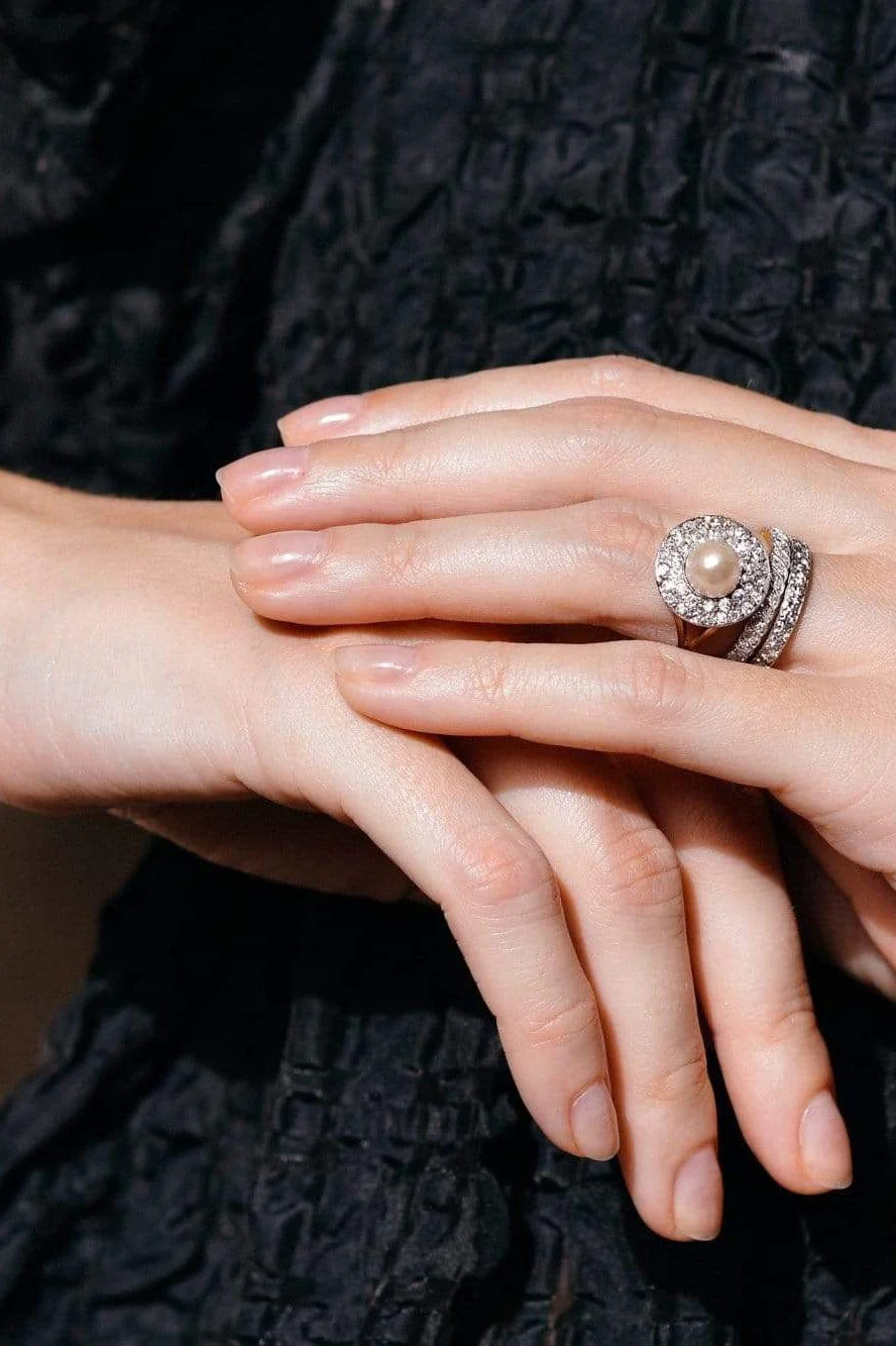 Victorian Natural Pearl and Diamond Cluster Ring - Image 5