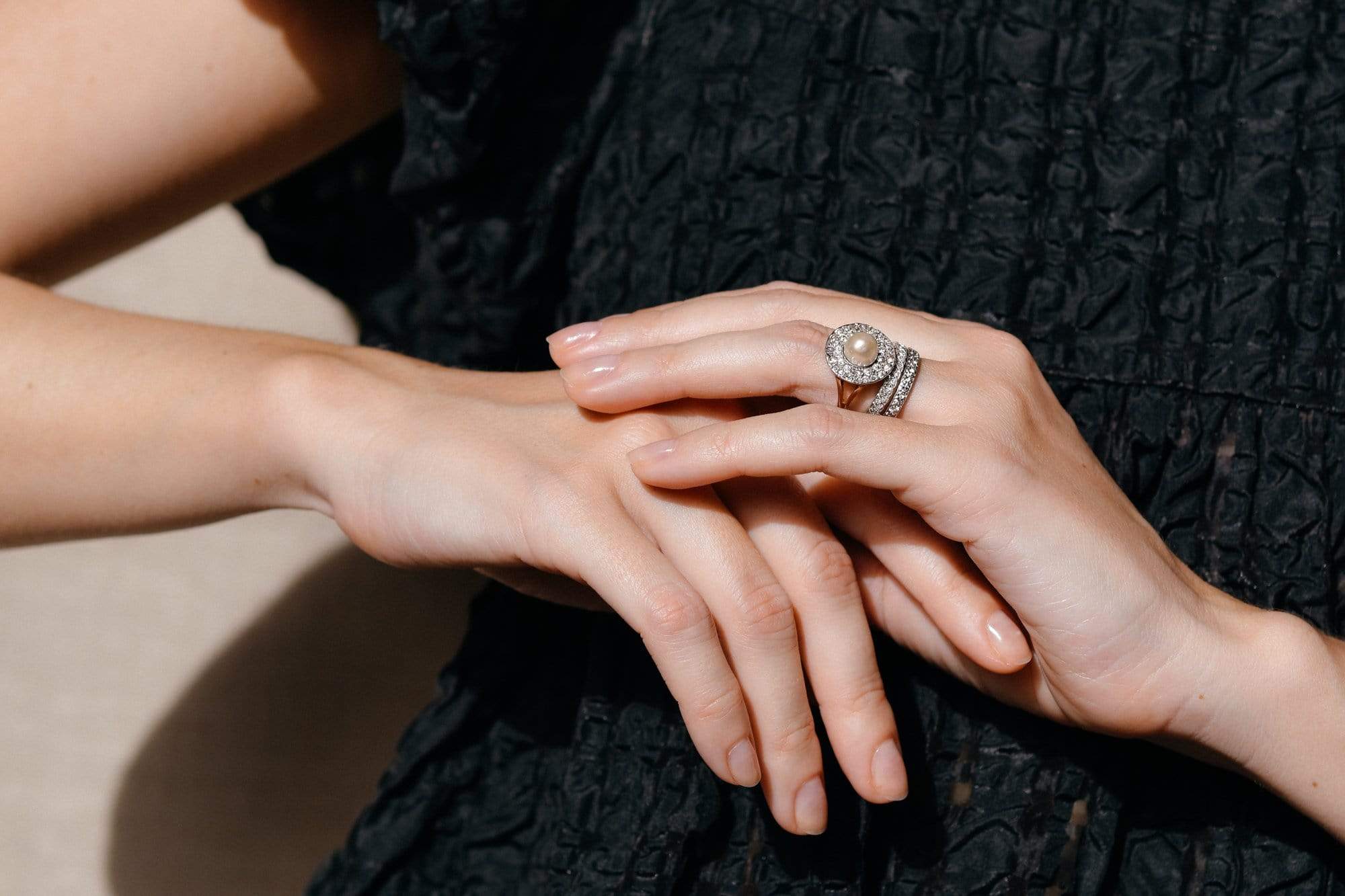 Victorian Natural Pearl and Diamond Cluster Ring - Image 6