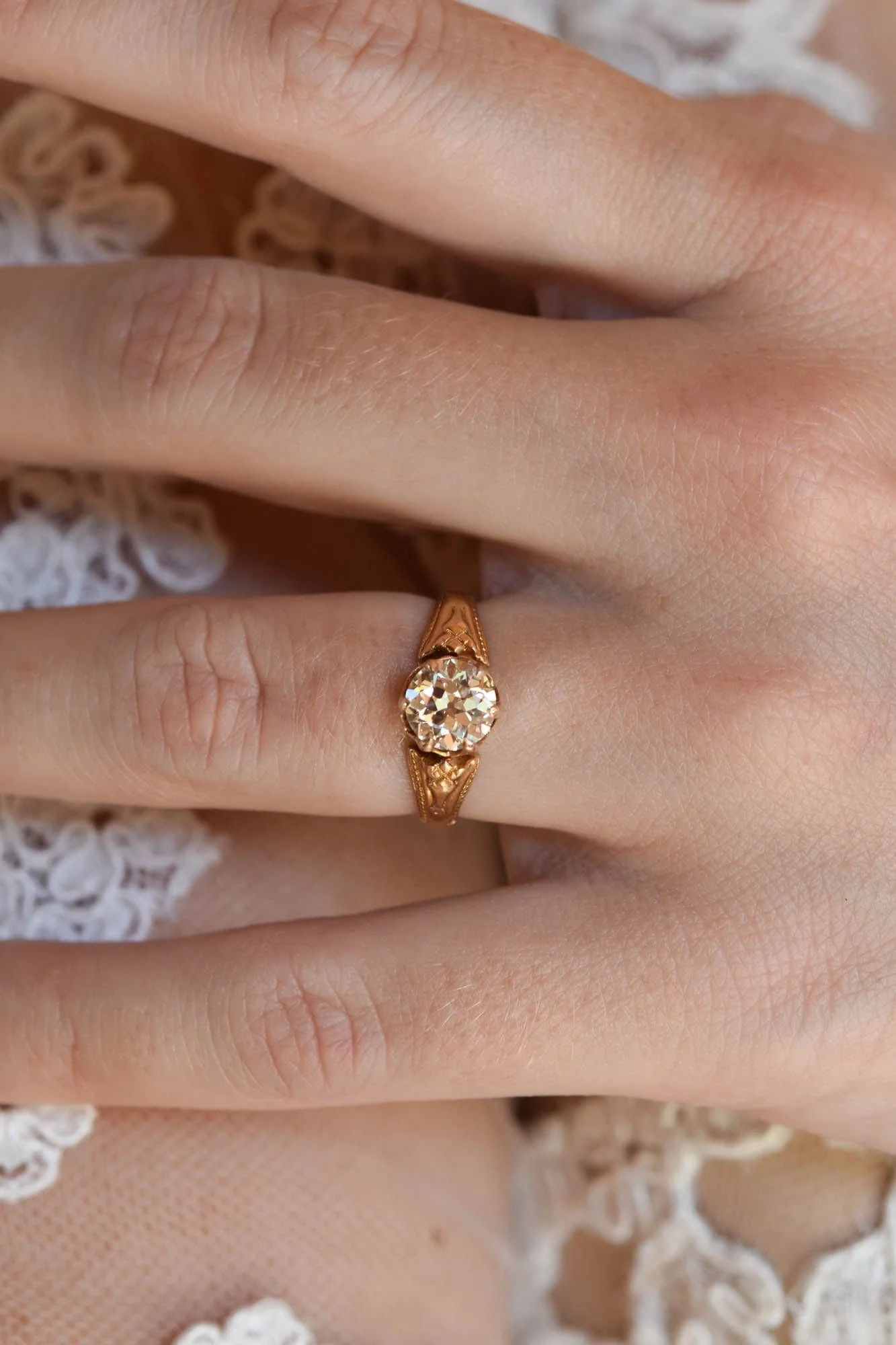 Victorian 1.21 Carat Old European Cut Diamond Antique Engagement Ring - Image 2