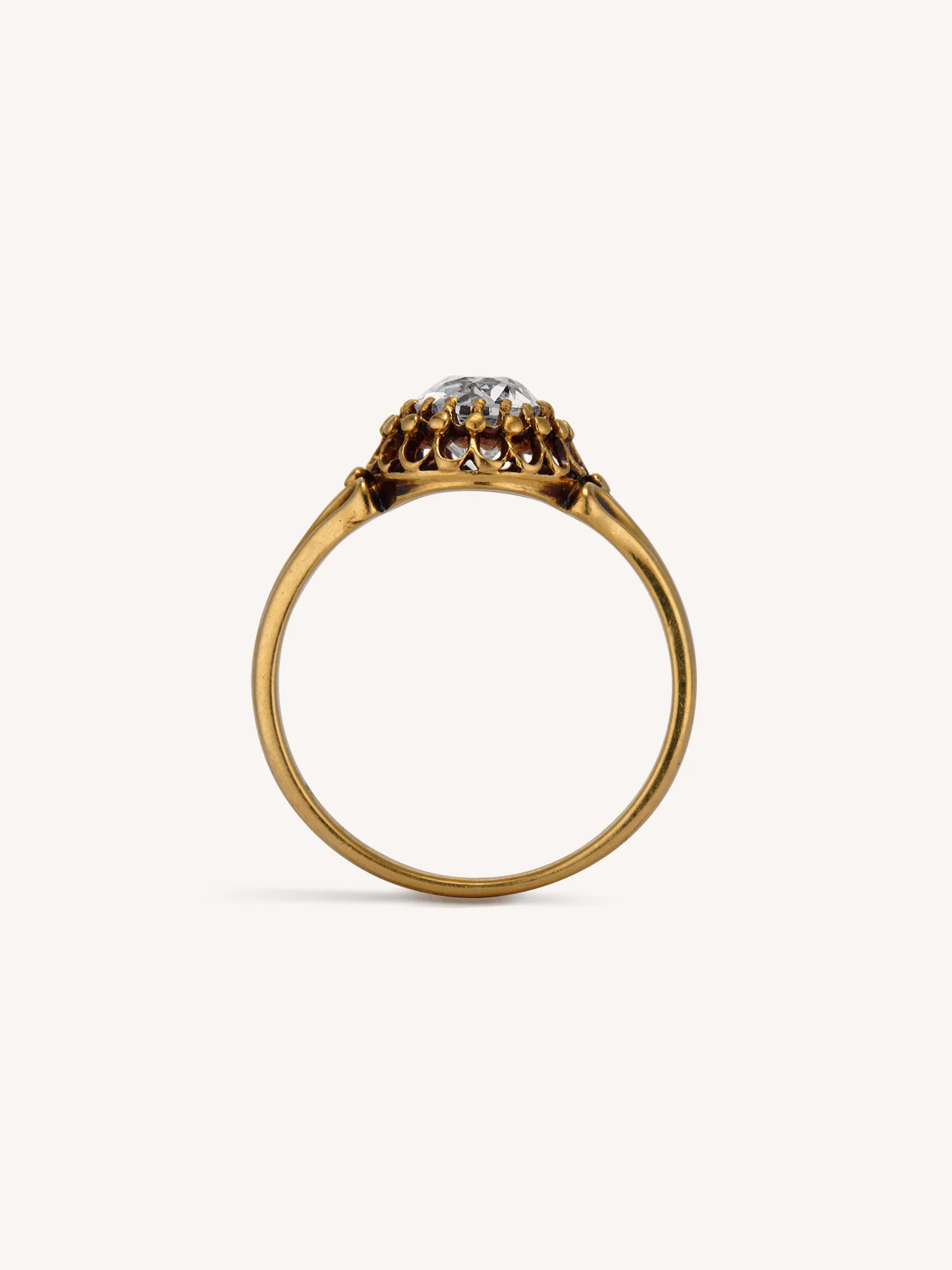 Victorian .96 Carat Old European Cut Diamond Antique Engagement Ring, France - Image 8