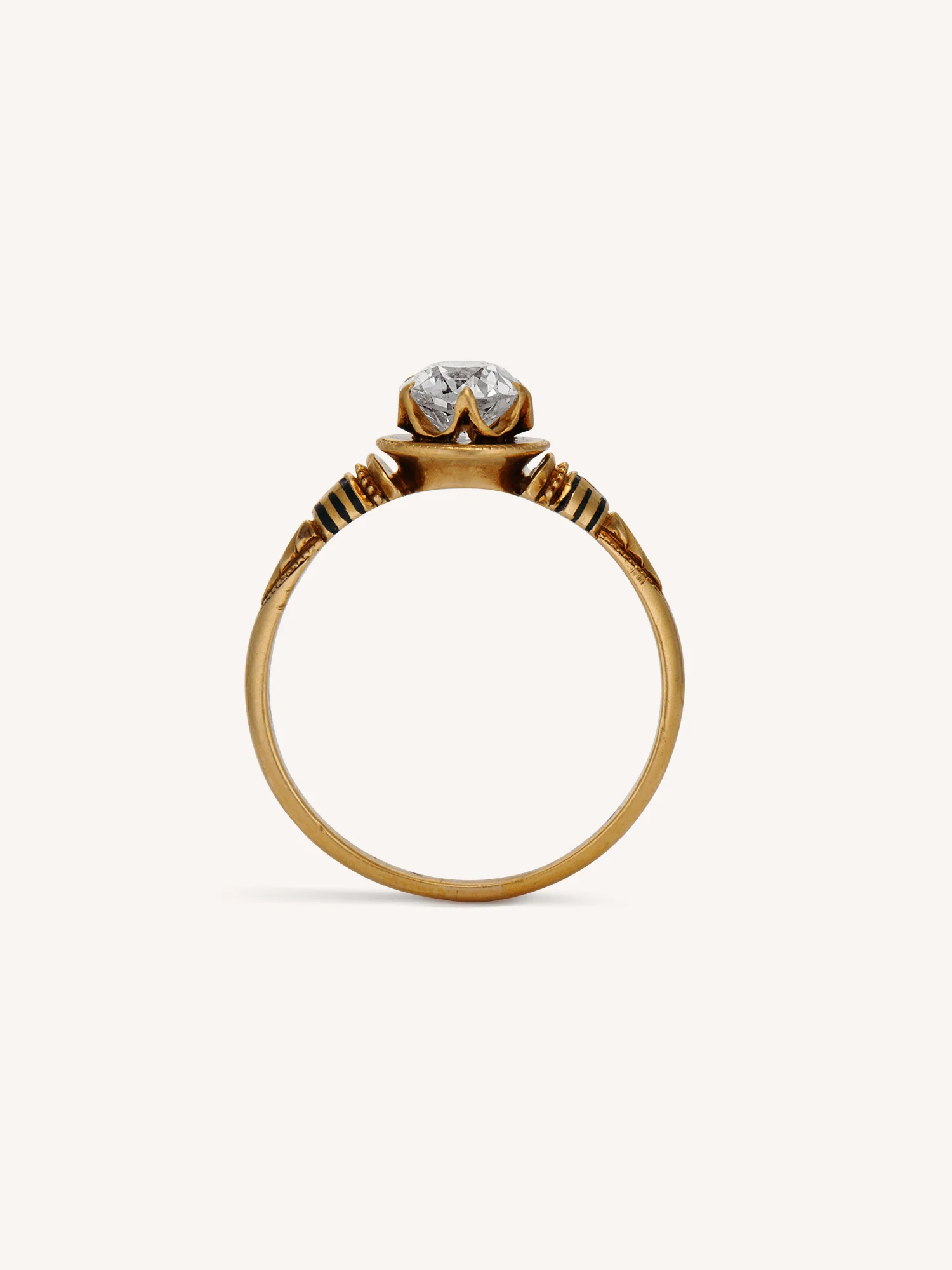 Victorian Greek Revival .84 Carat Old European Cut Diamond Antique Engagement Ring - Image 5