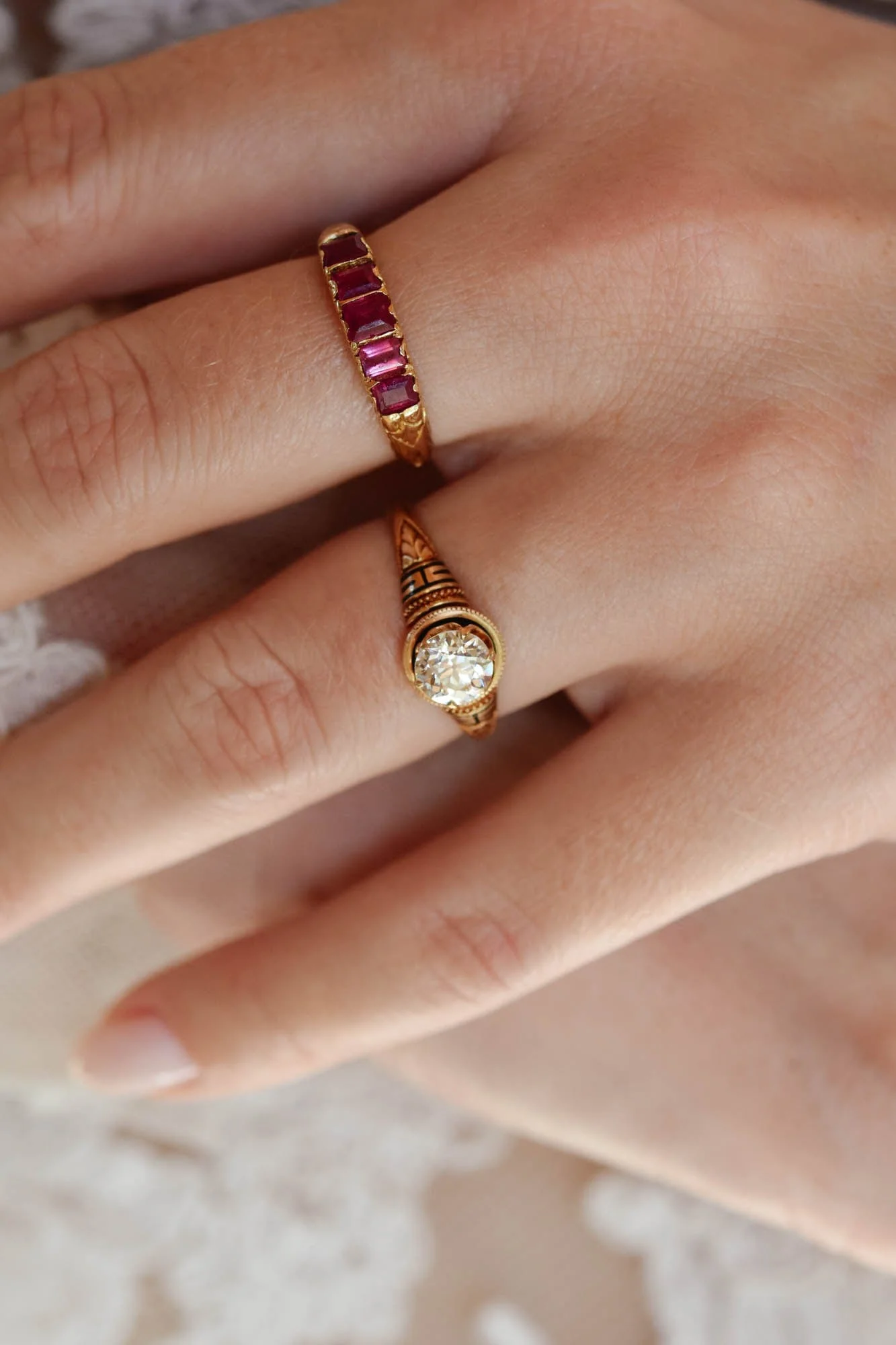 Victorian Greek Revival .84 Carat Old European Cut Diamond Antique Engagement Ring - Image 8