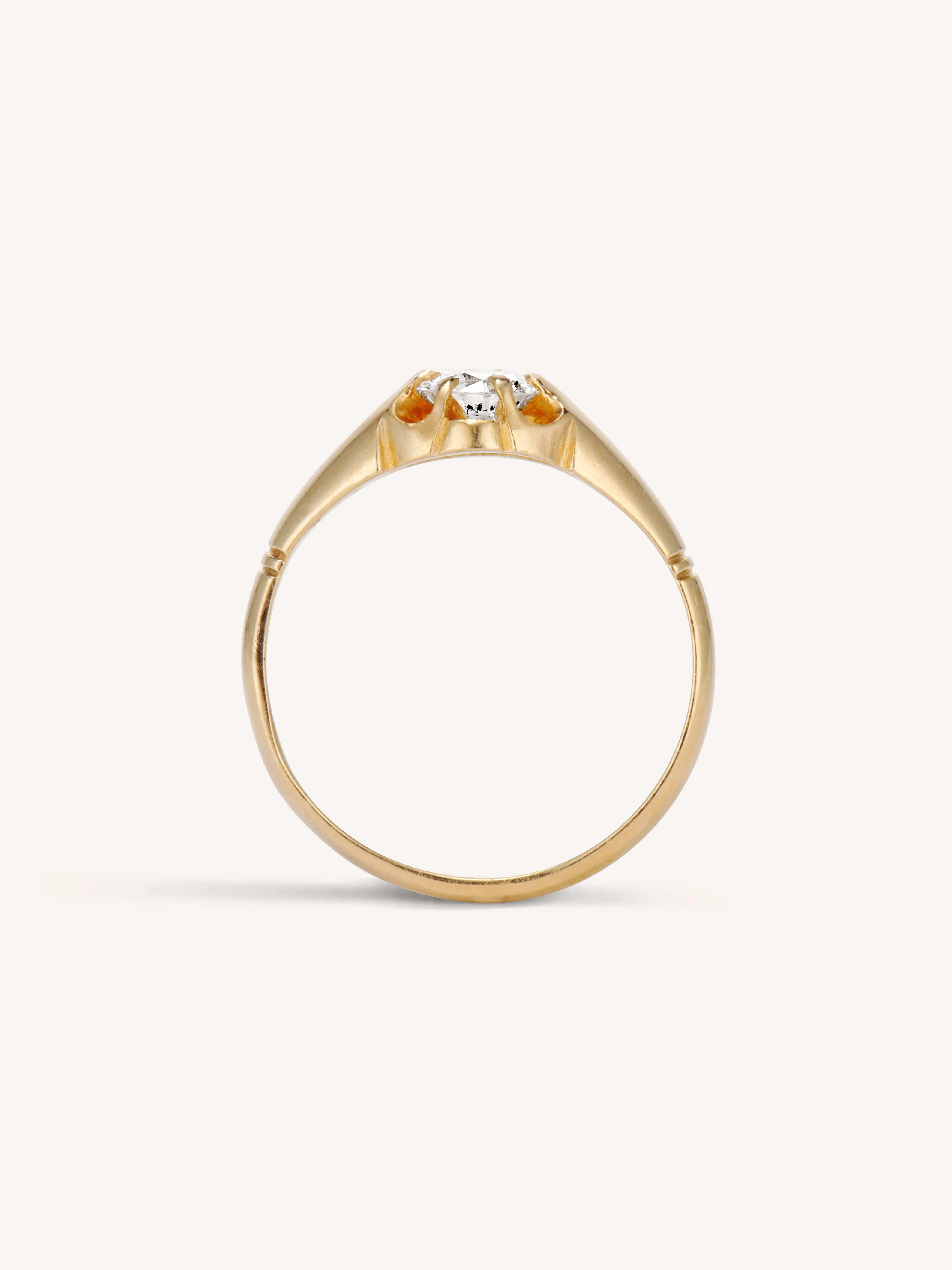 Victorian Old European Cut Diamond Belcher Gold Antique Solitaire Engagement Ring, England - Image 5