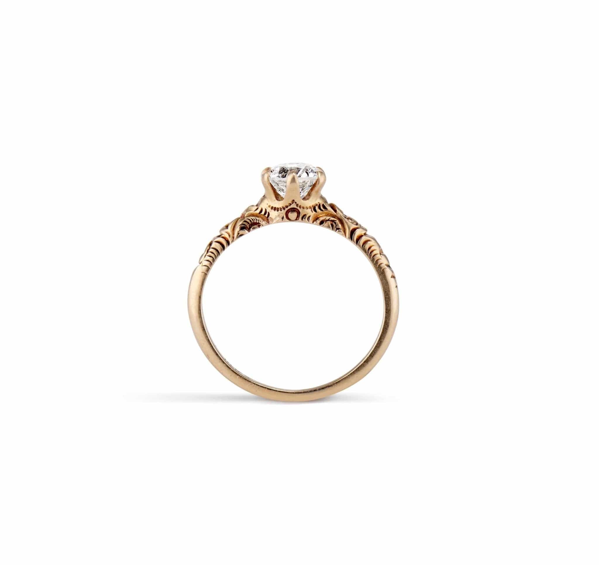 Victorian Old European Cut Diamond Solitaire Engagement Ring - Image 4