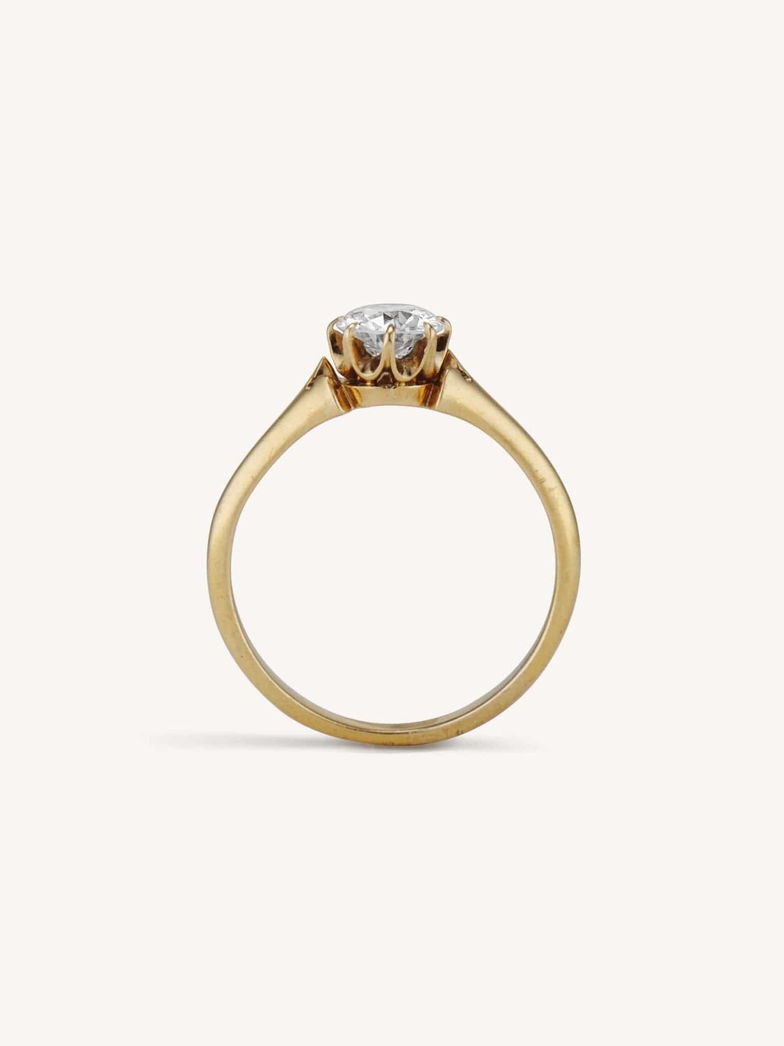 Victorian Old European Cut Diamond Solitaire Ring - Image 6