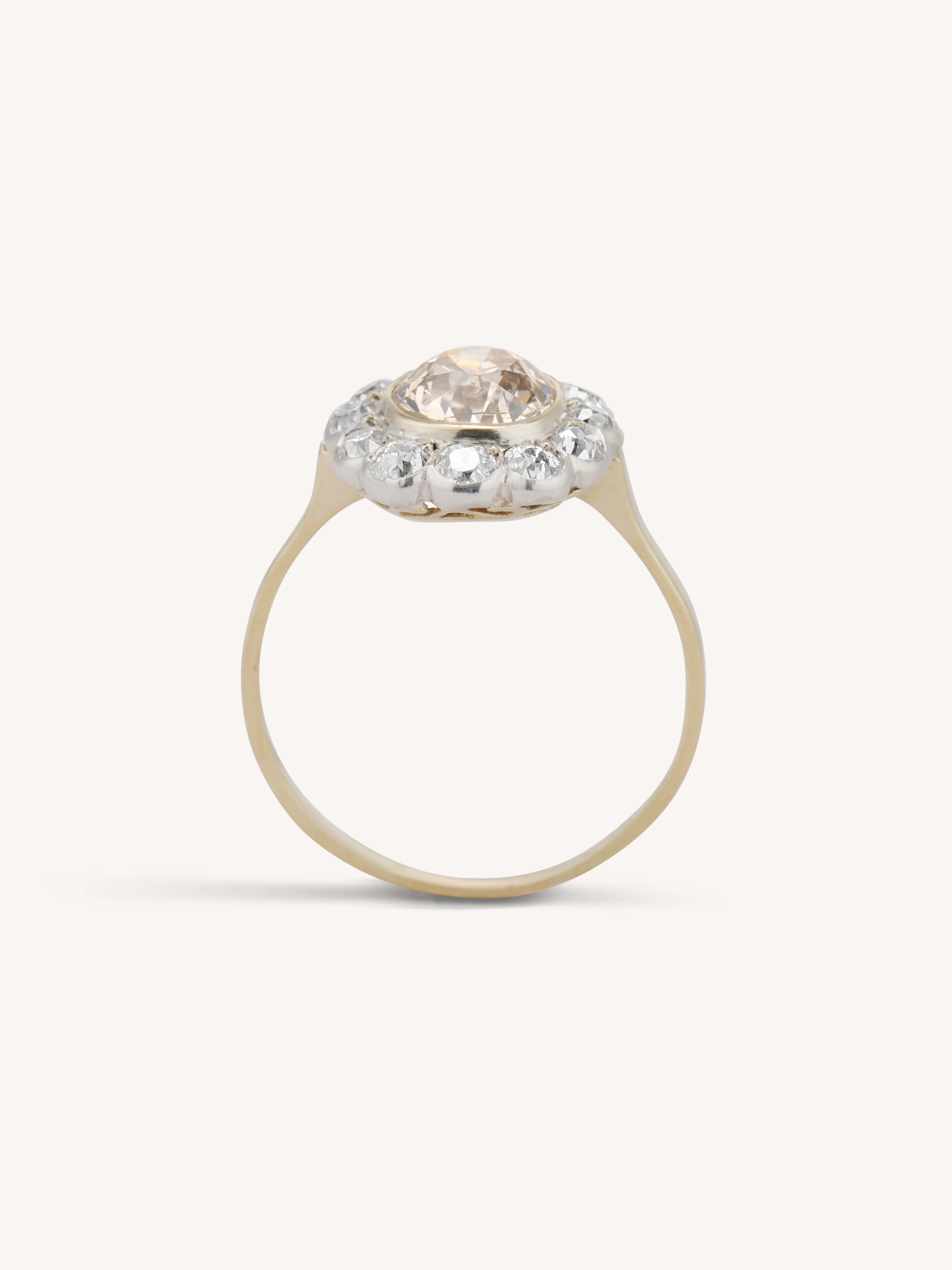 Victorian 1.60 Carat Old Mine Cut Brown Diamond Cluster Antique Engagement Ring - Image 8