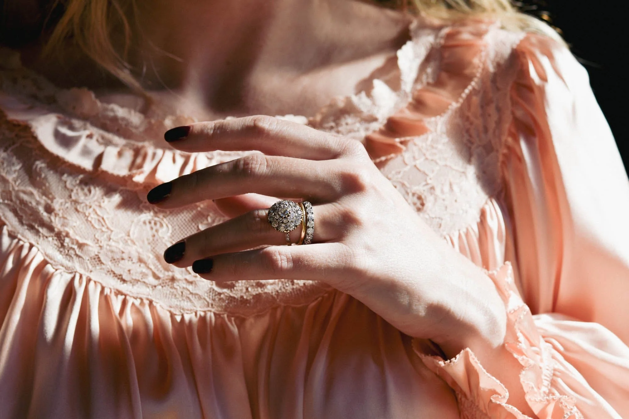 Late Victorian Old Mine Cut Diamond Cluster Antique Engagement Ring - Image 7