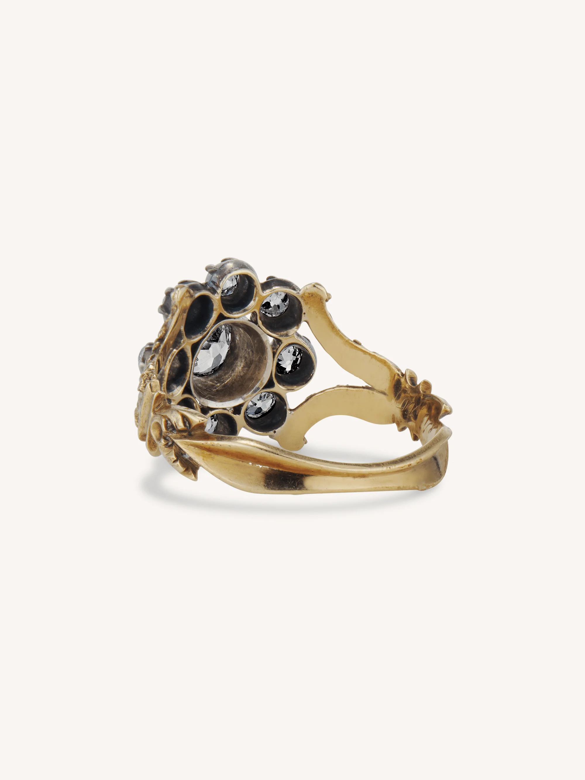 Victorian Late 19th Century Old Mine Cushion Cut Diamond Cluster Ring - Image 6