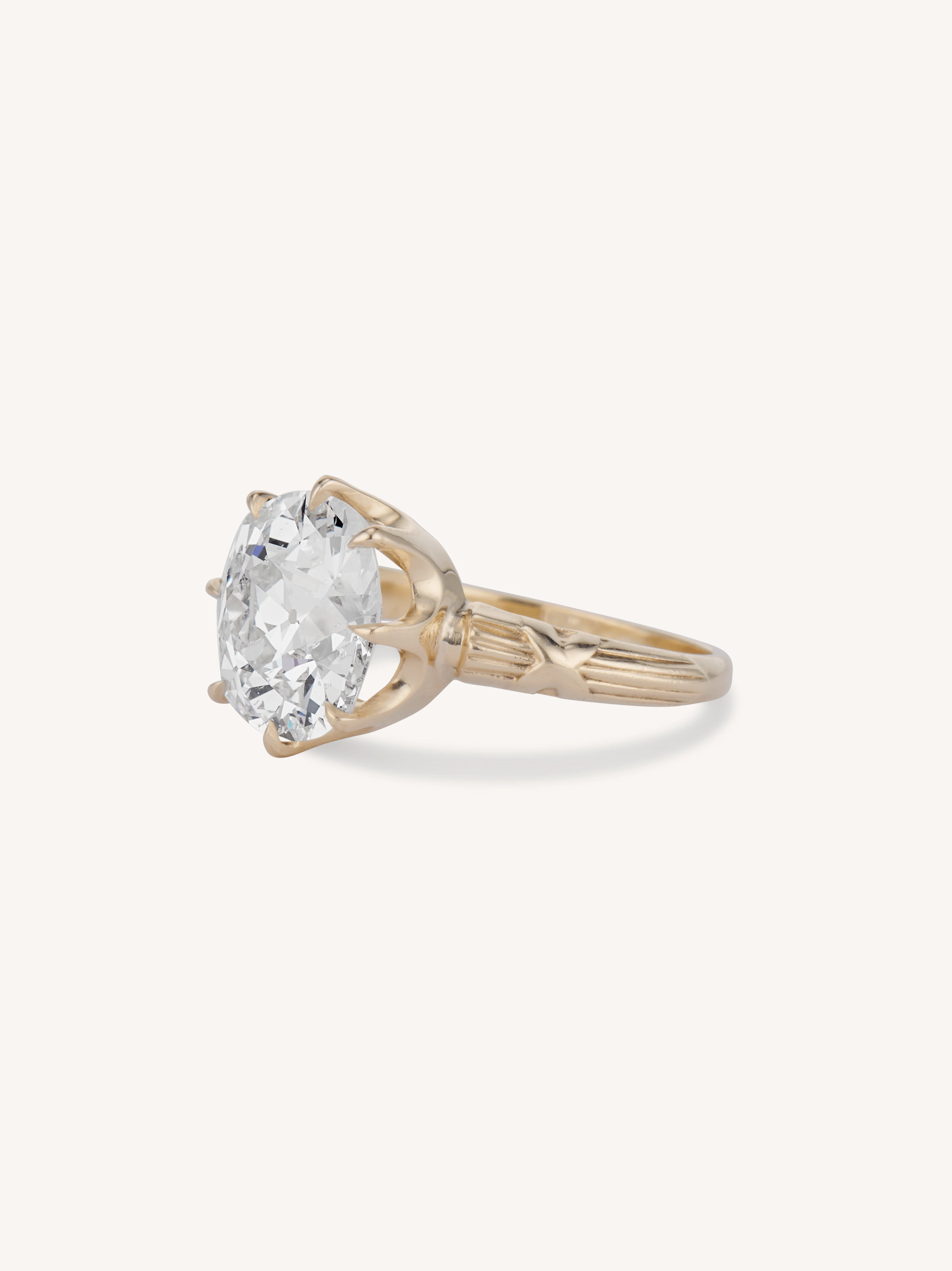 Victorian 4.22 Carat Old Mine Cushion Diamond Antique Engagement Ring - Image 4