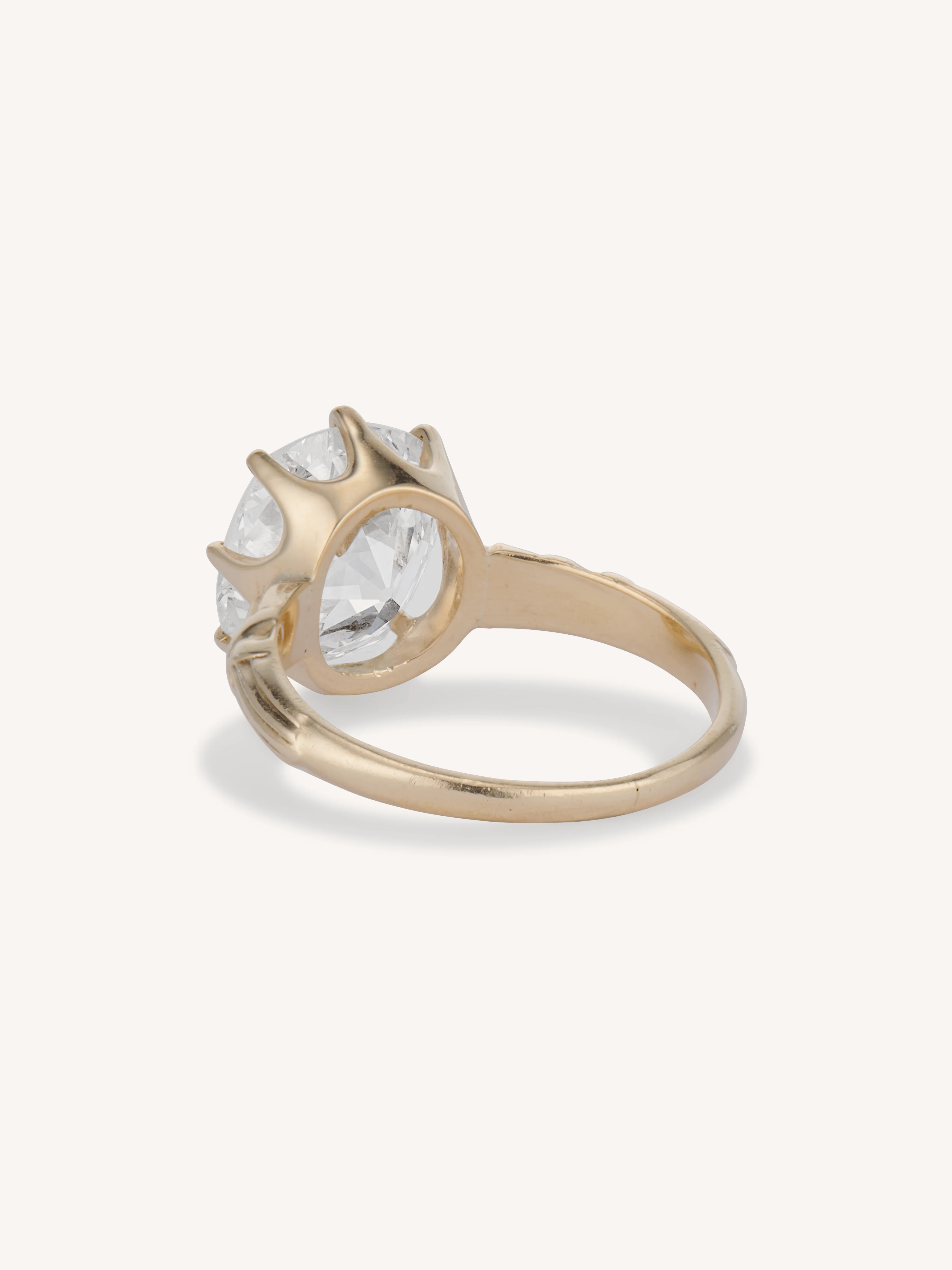 Victorian 4.22 Carat Old Mine Cushion Diamond Antique Engagement Ring - Image 5
