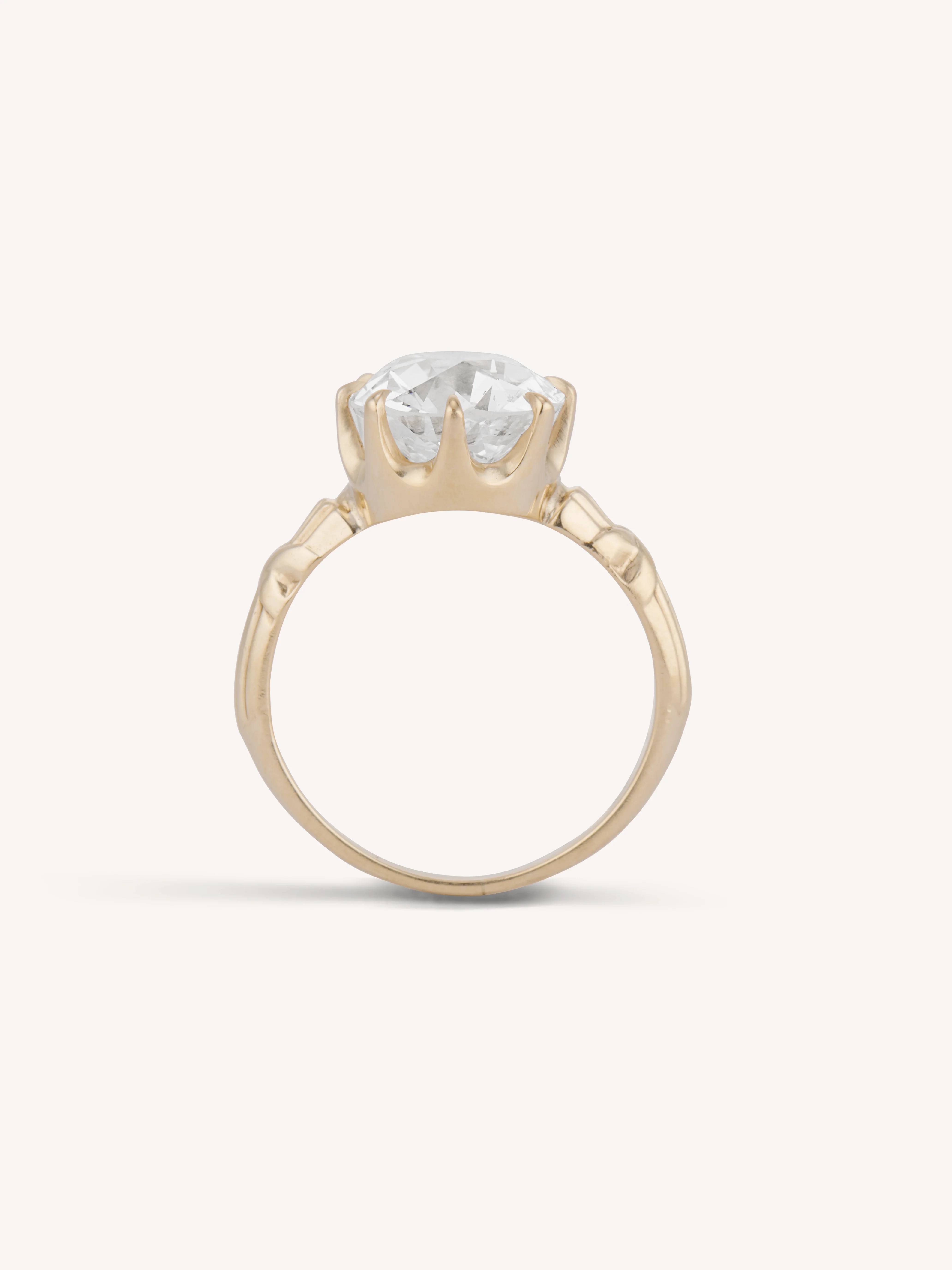 Victorian 4.22 Carat Old Mine Cushion Diamond Antique Engagement Ring - Image 8