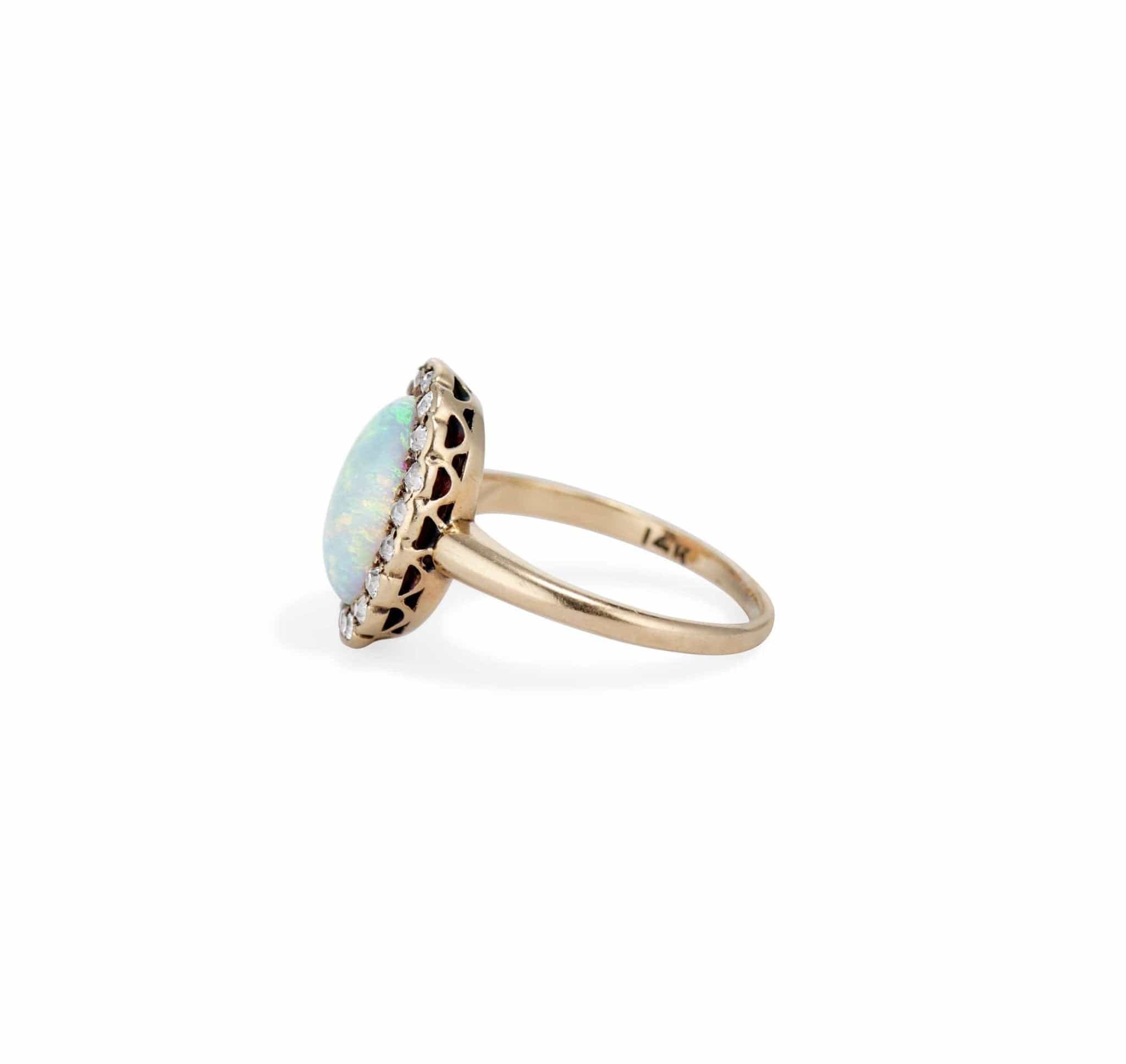 Victorian Opal & Diamond Cluster - Image 3