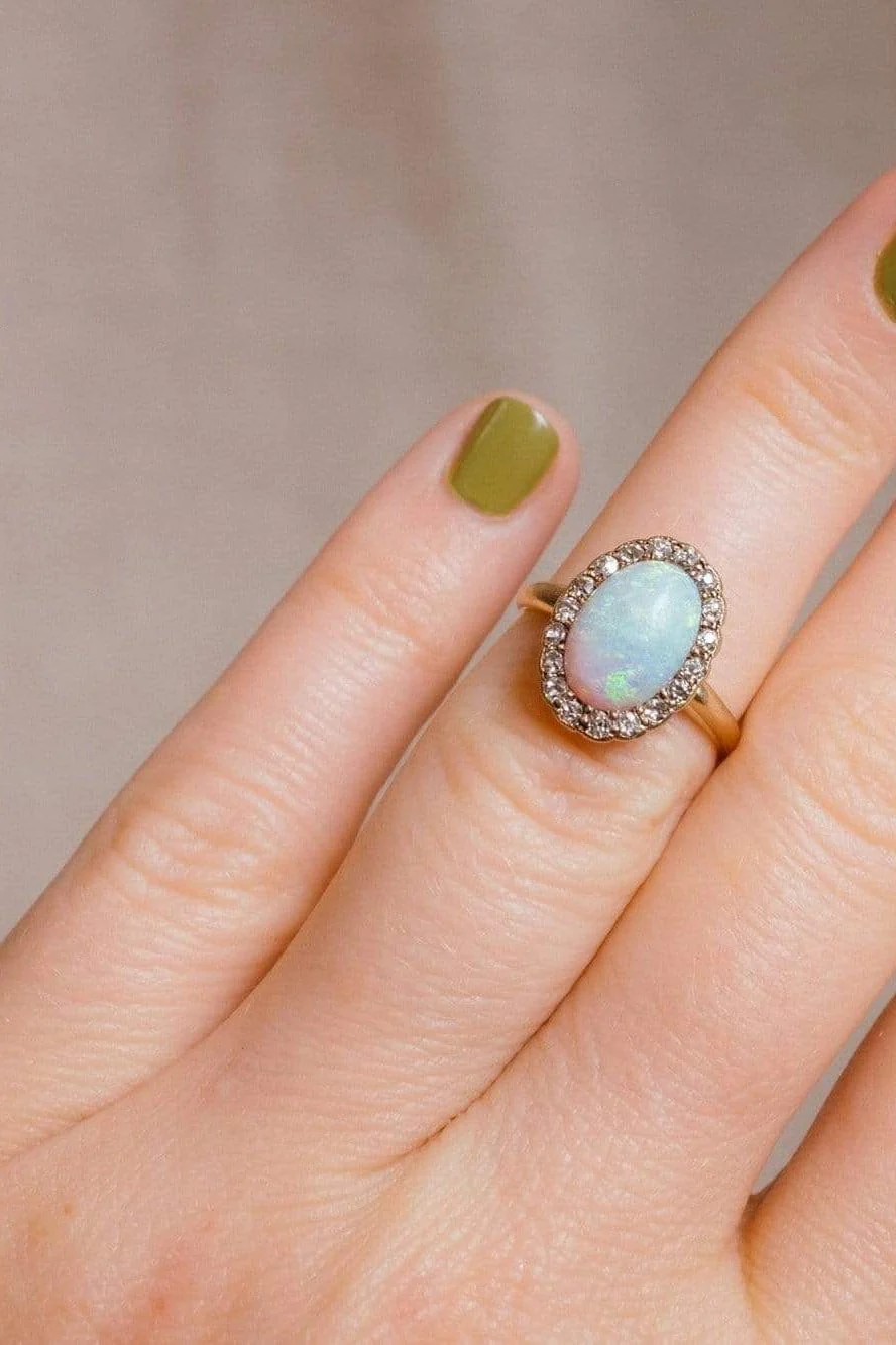Victorian Opal & Diamond Cluster - Image 5