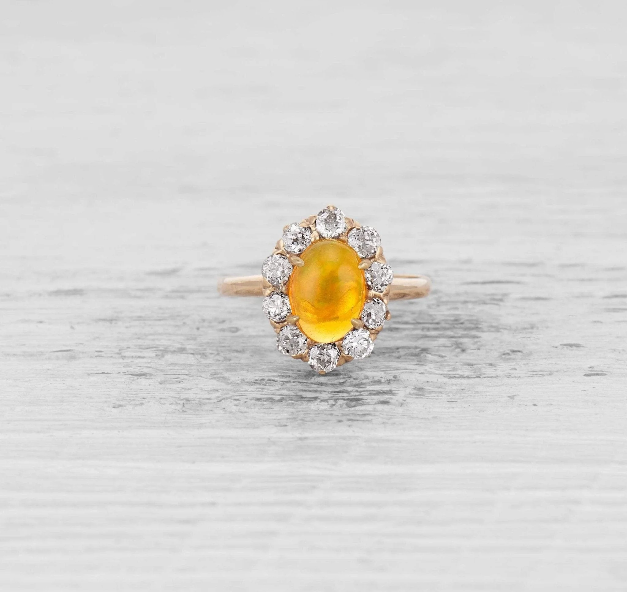 VICTORIAN OPAL AND DIAMOND CLUSTER RING - Image 2