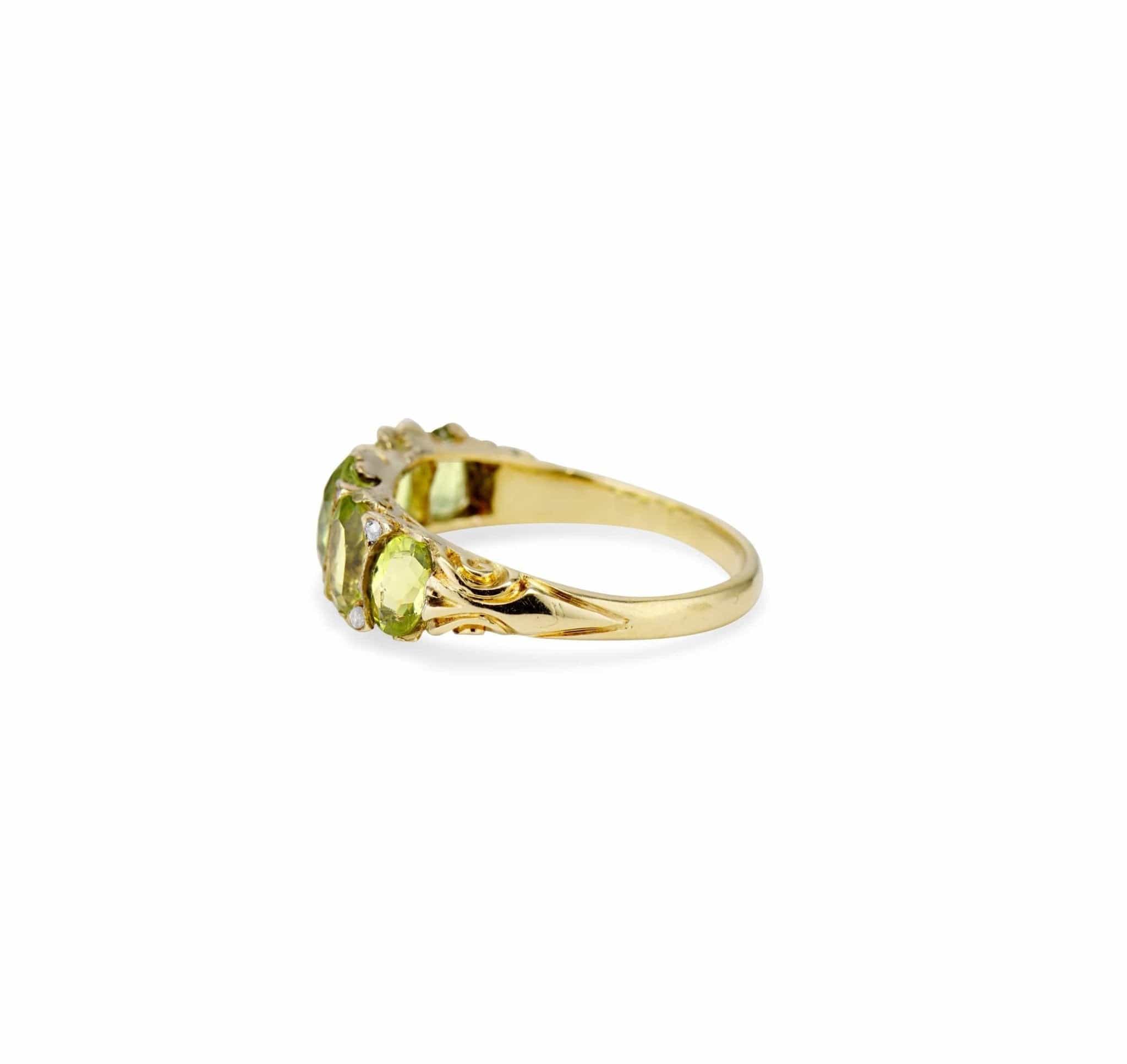Victorian Peridot and Diamond Half Band - Image 3