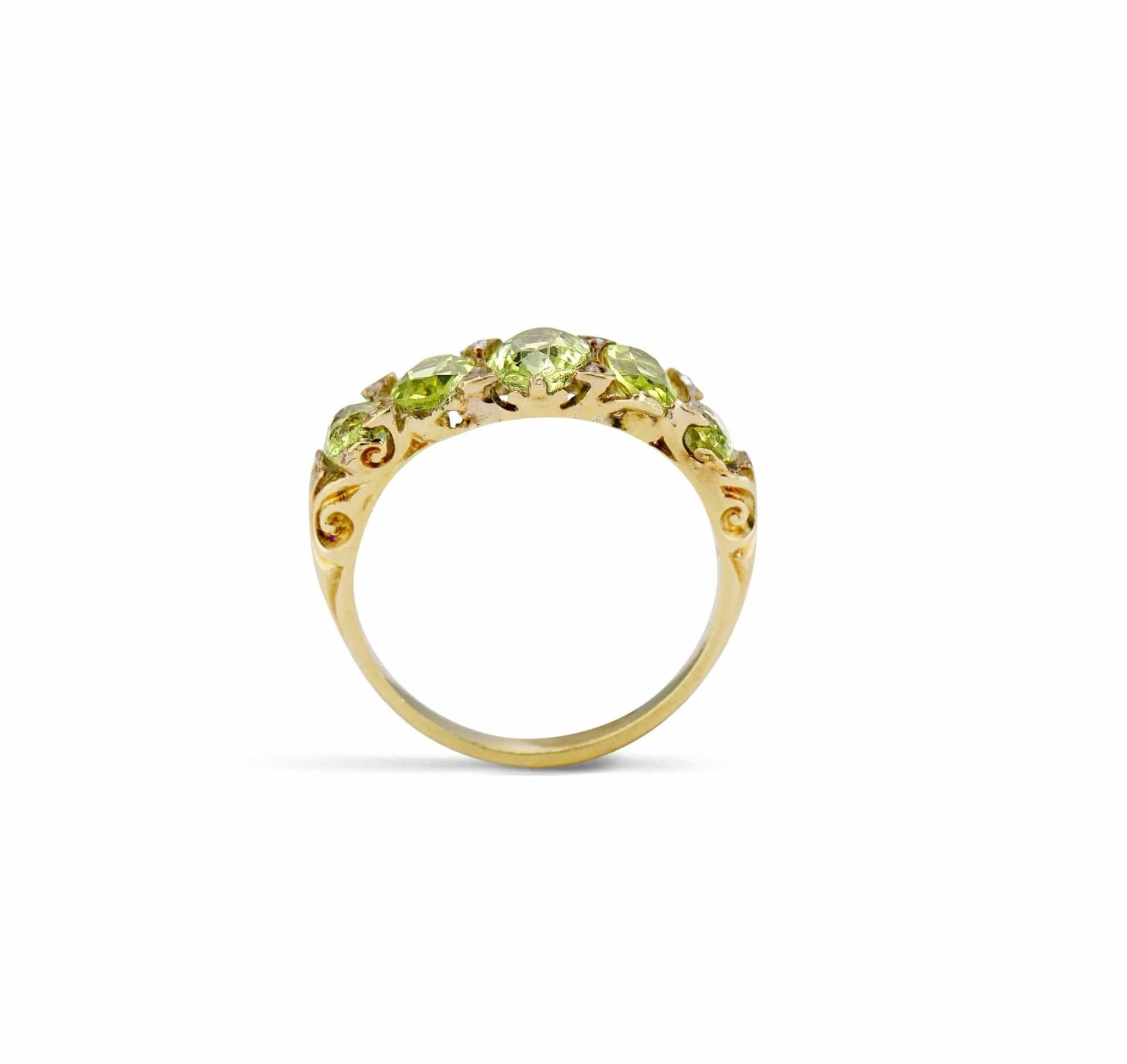 Victorian Peridot and Diamond Half Band - Image 4
