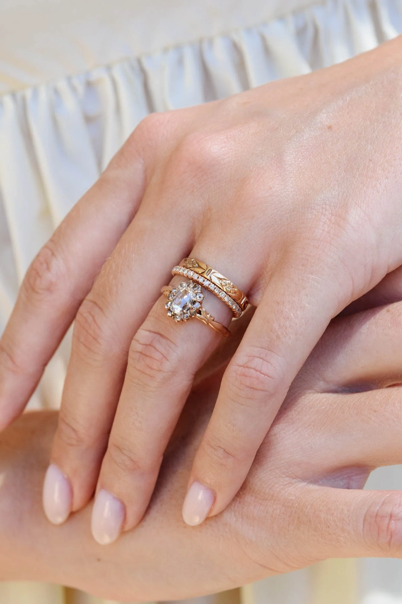 Victorian Rose Cut Diamond Cluster Ring - Image 2