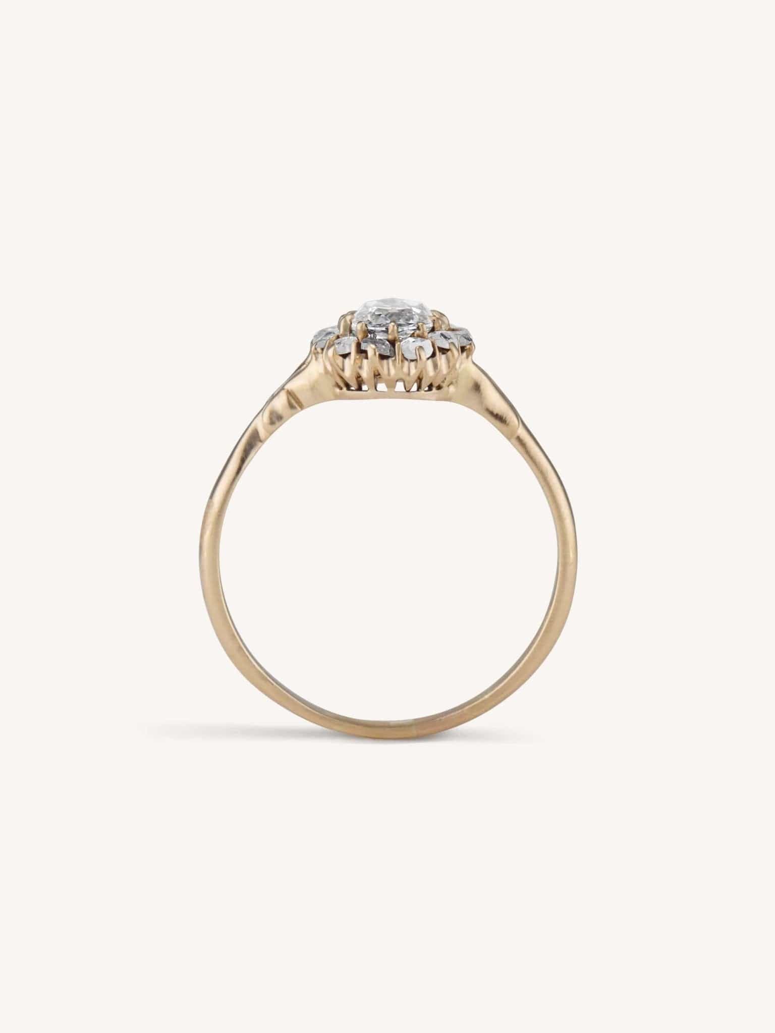 Victorian Rose Cut Diamond Cluster Ring - Image 4