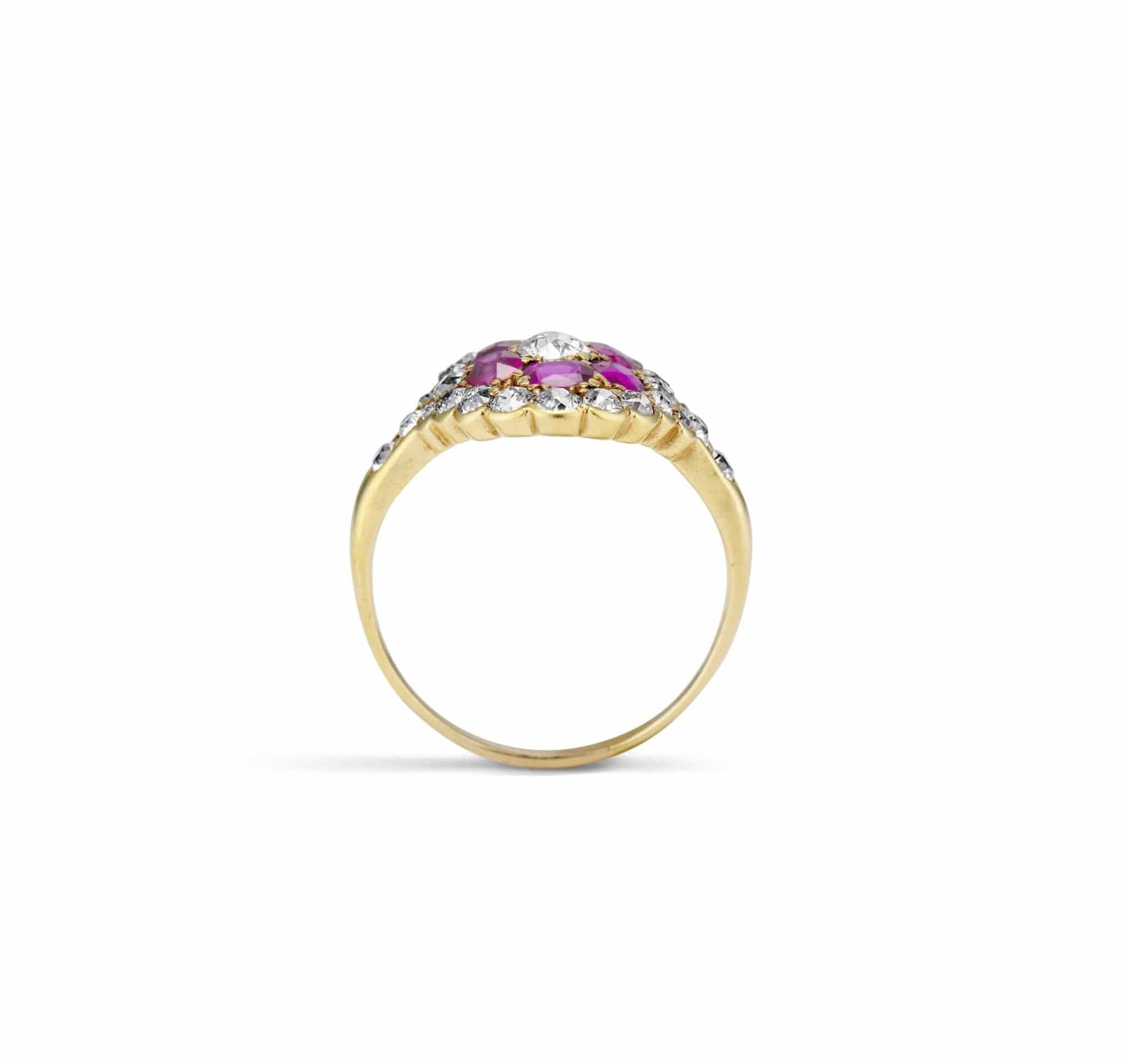 Victorian Ruby and Diamond Cluster Ring - Image 4