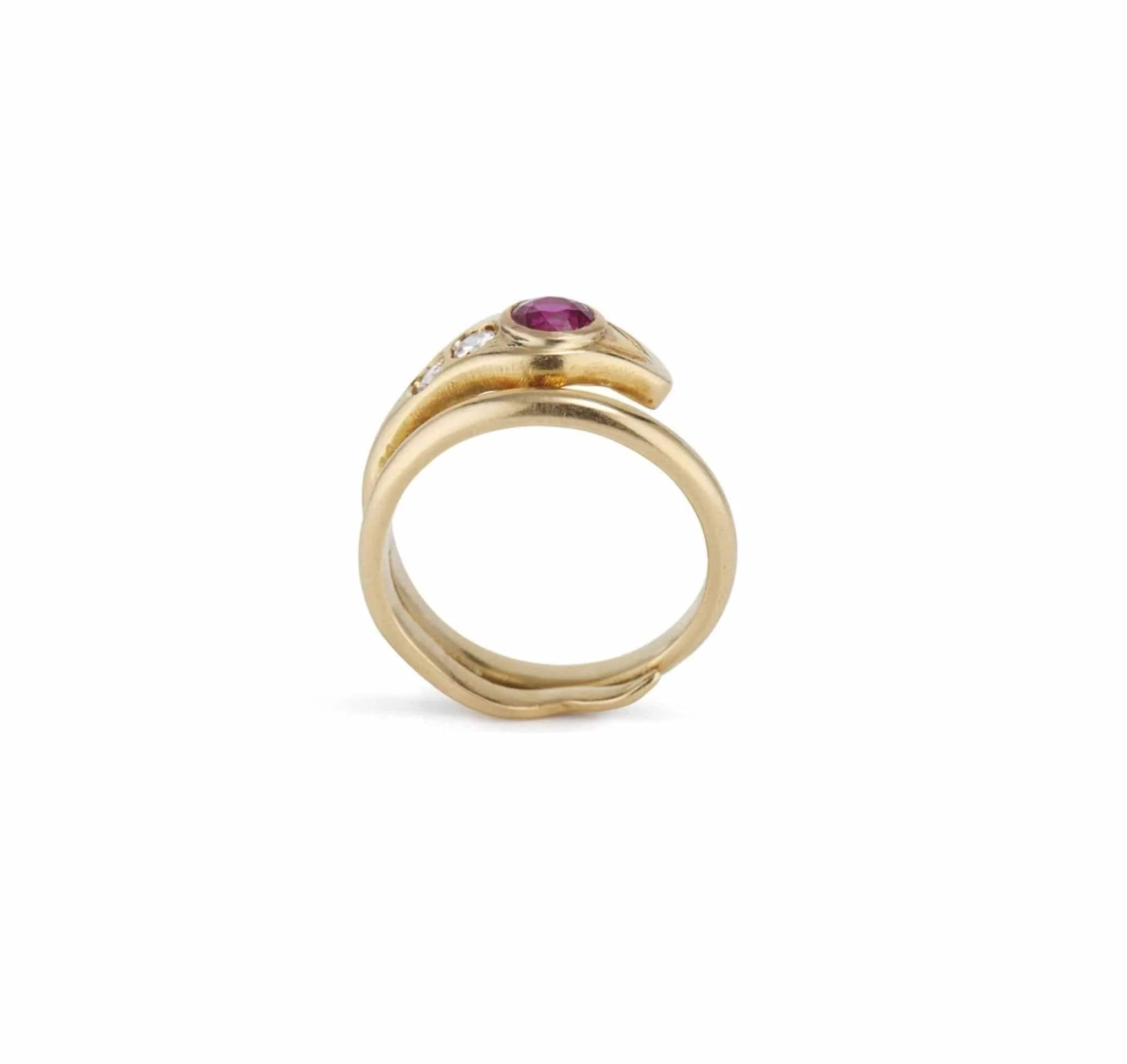 Victorian Ruby & Diamond Snake Ring - Image 3