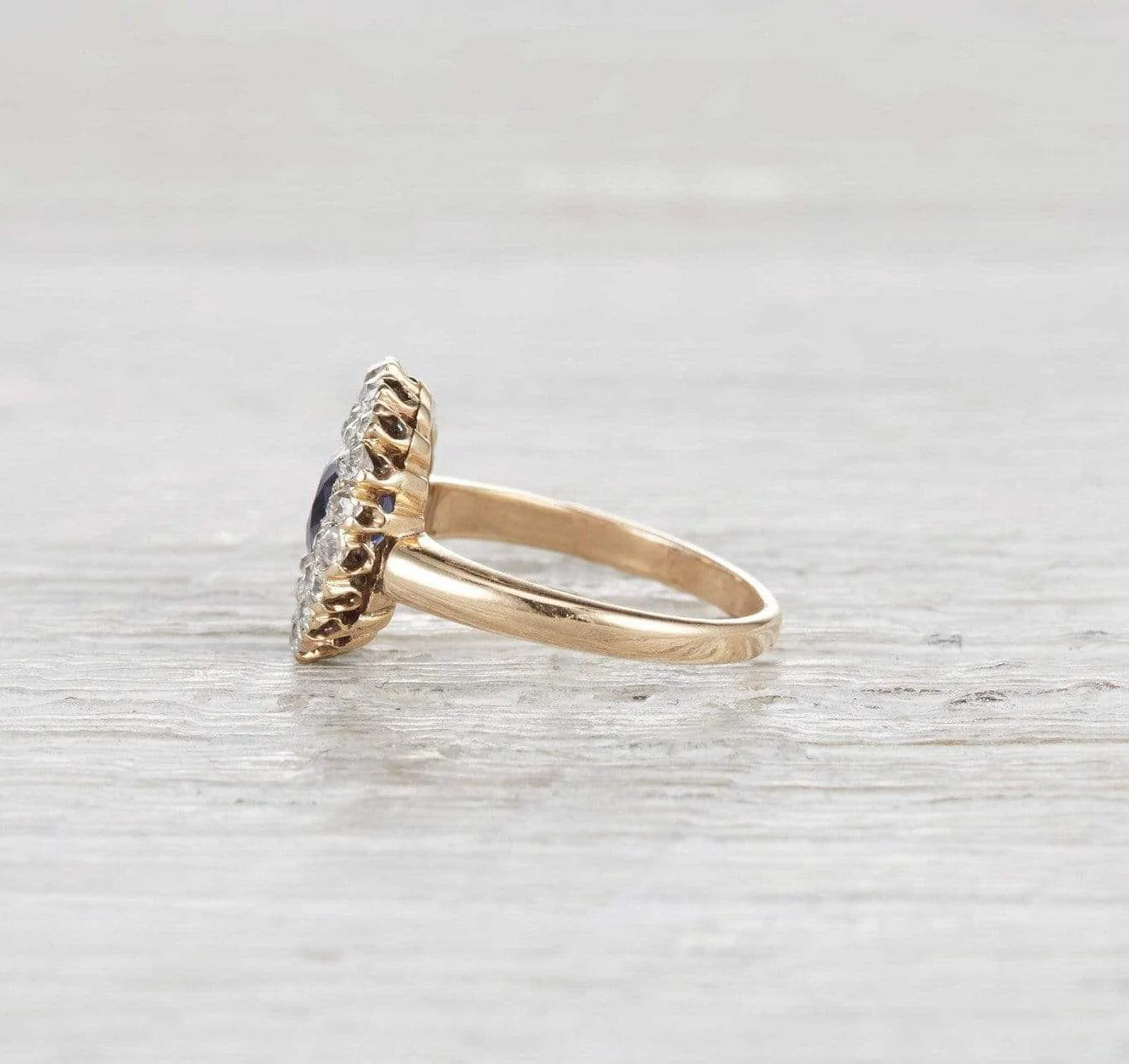 Victorian Sapphire and Diamond Cluster Ring - Image 3