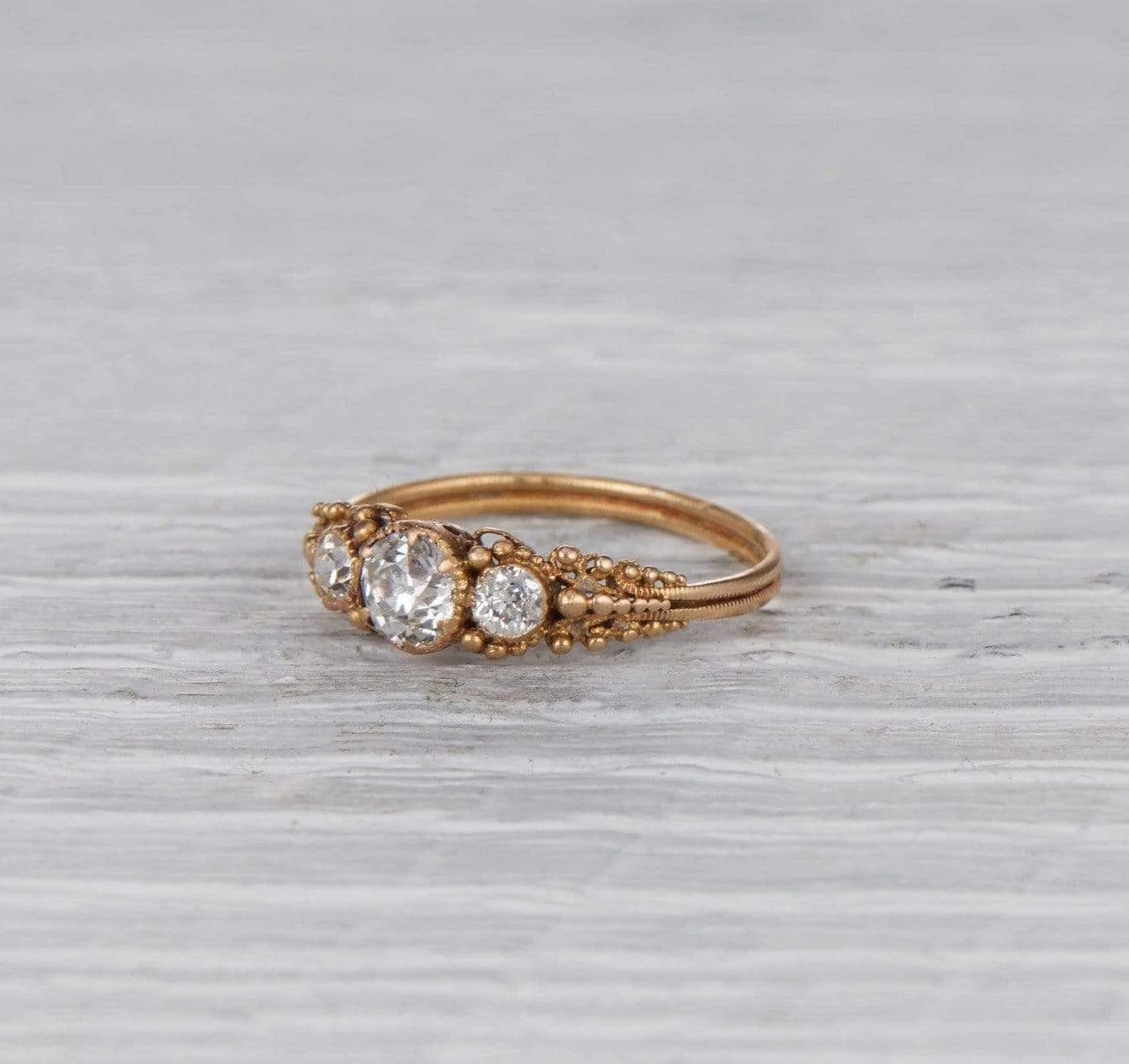 .49 Carat Victorian Three Stone Antique Ring - Image 2
